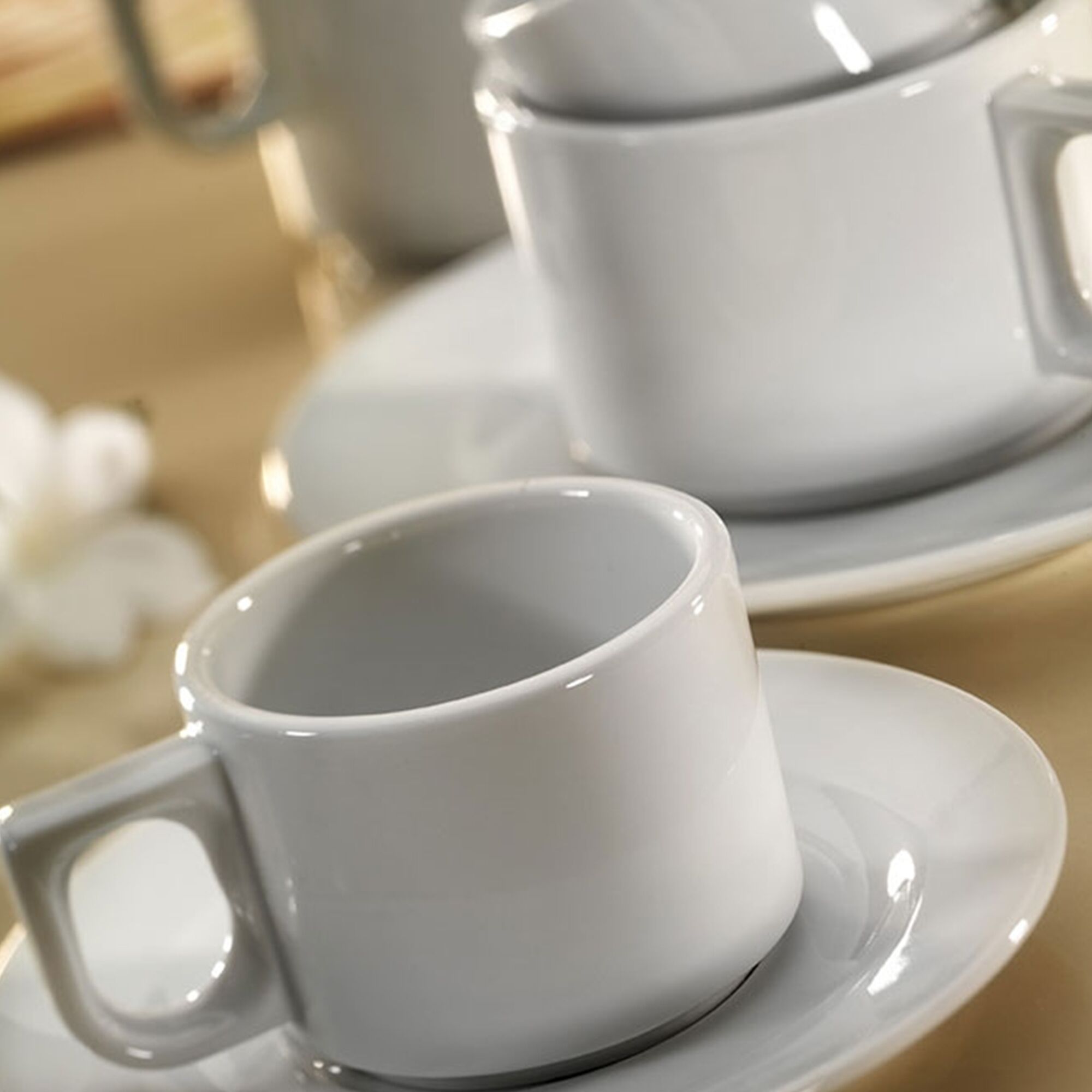 (24 pcs) PERA - Soucoupe à café - Ø110mm - Blanc