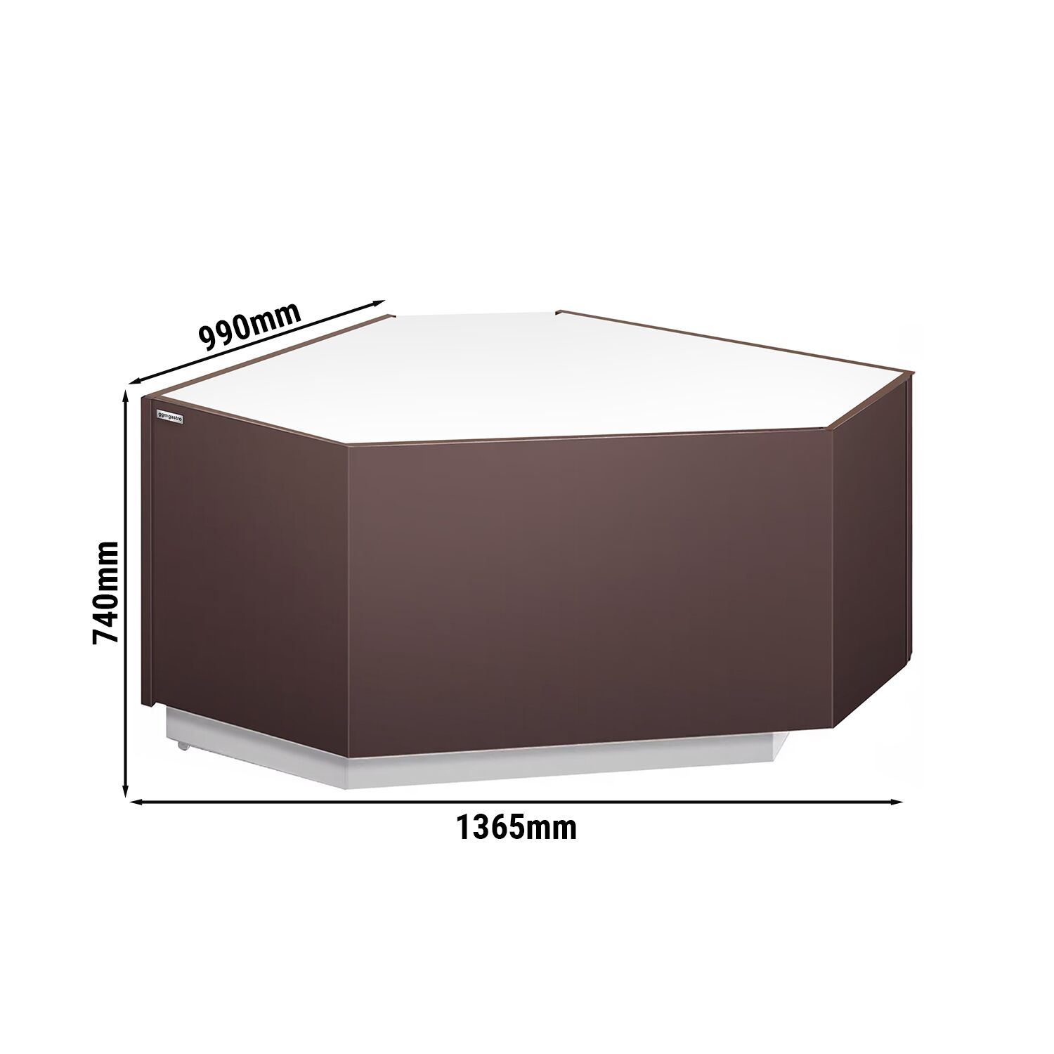 Table de caisse d’angle RIGA – 1360 mm – 90° extérieur