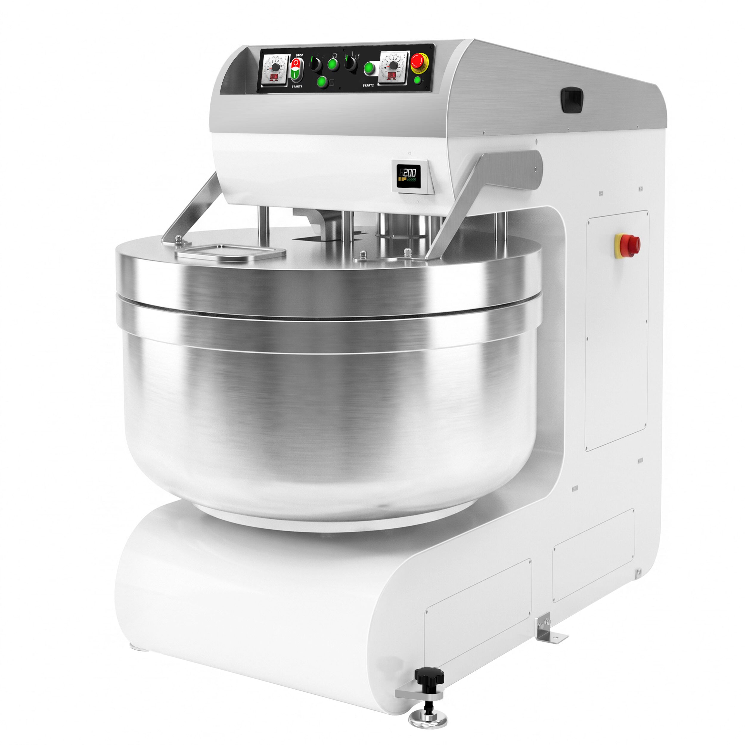 Spiraalkneder PREMIUM PLUS - 368l / 250kg - 2 snelheden - met vaste kom - 2 motoren - timerfunctie - 400V - speciaal voor brooddeeg