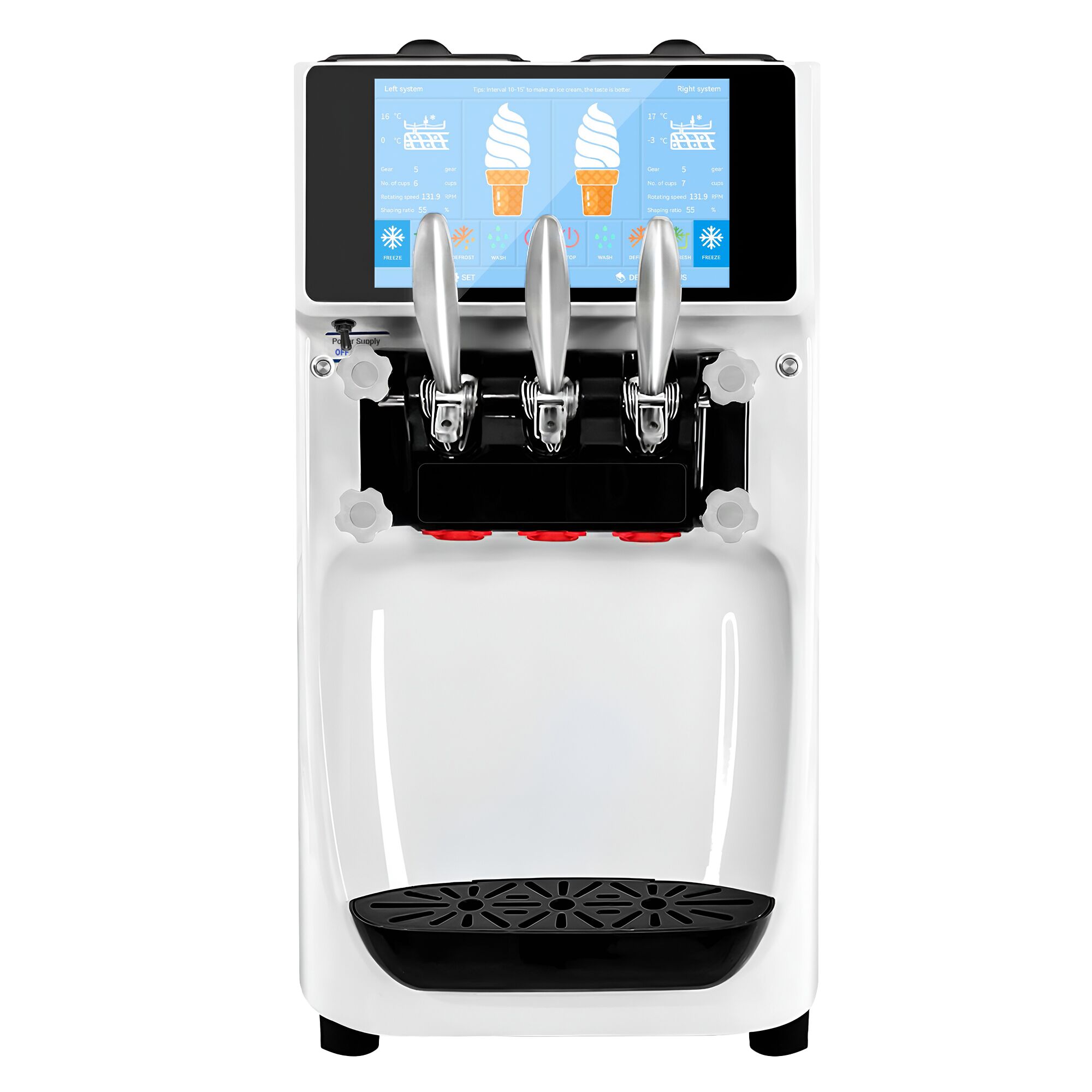 Machine à glace à l’italienne - 30-32L/h - 2,68kW - Écran tactile - 3 parfums (2 + panaché) - À poser