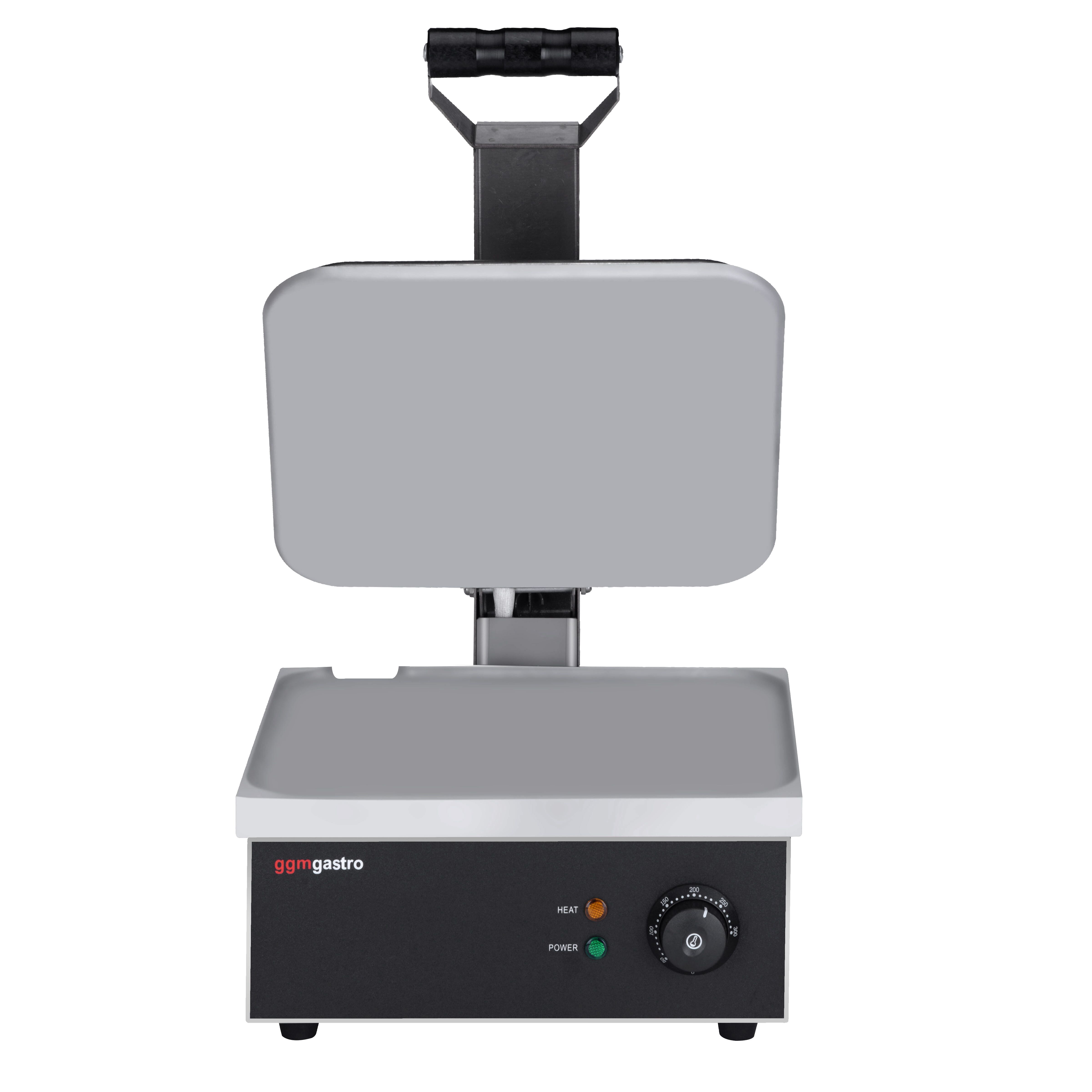 Table de préparation – 1210 mm – 2 portes – pour 9 bacs GN 1/6 – incl. grill de contact & machine à hamburgers