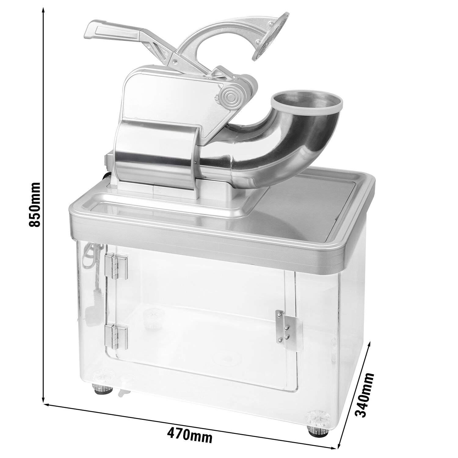 Broyeur à glace - 5,0kg/min - 350W - Acier inoxydable - avec bac collecteur 1,0kg