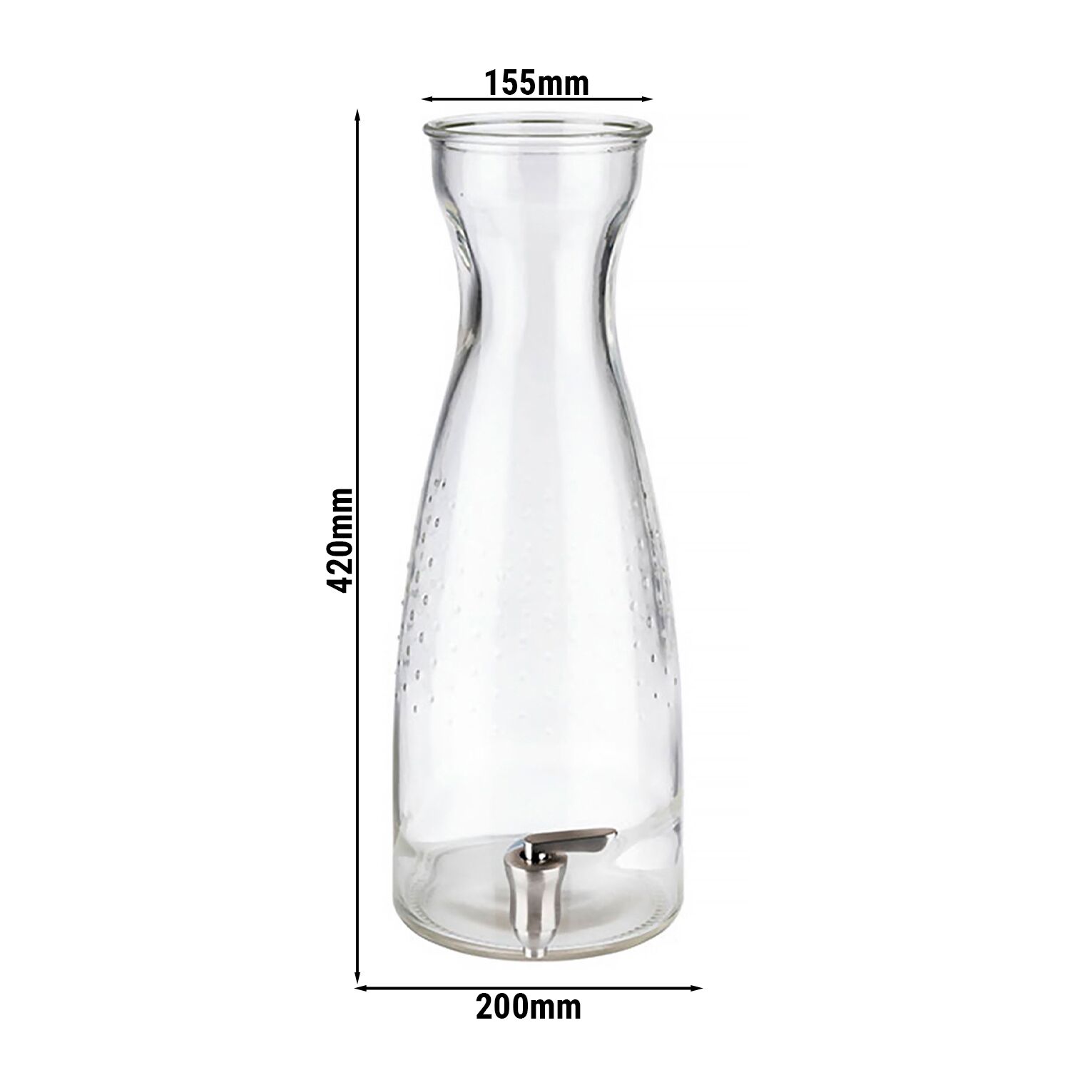 Üveg italadagoló csappal - Ø 155 mm