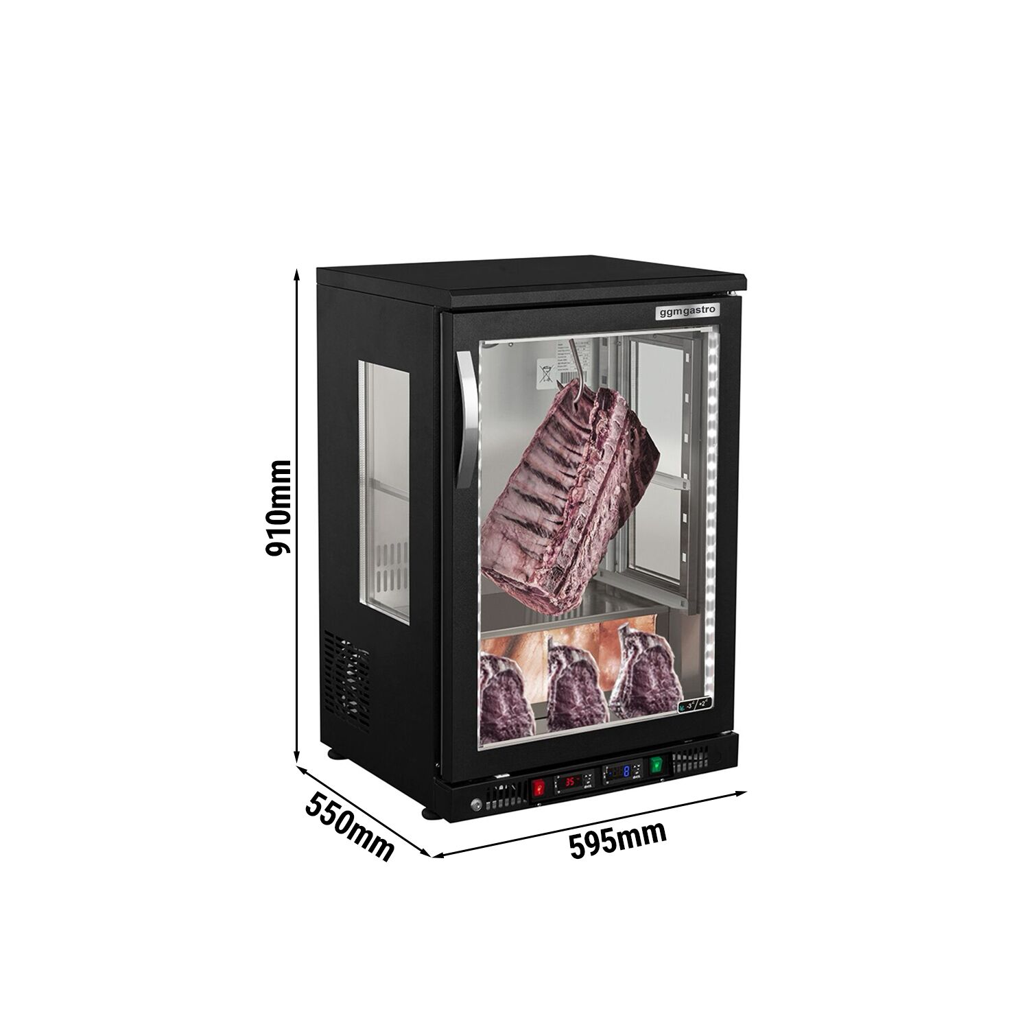 Dry Ageing Fridge - 595x500mm - with 1 glass door