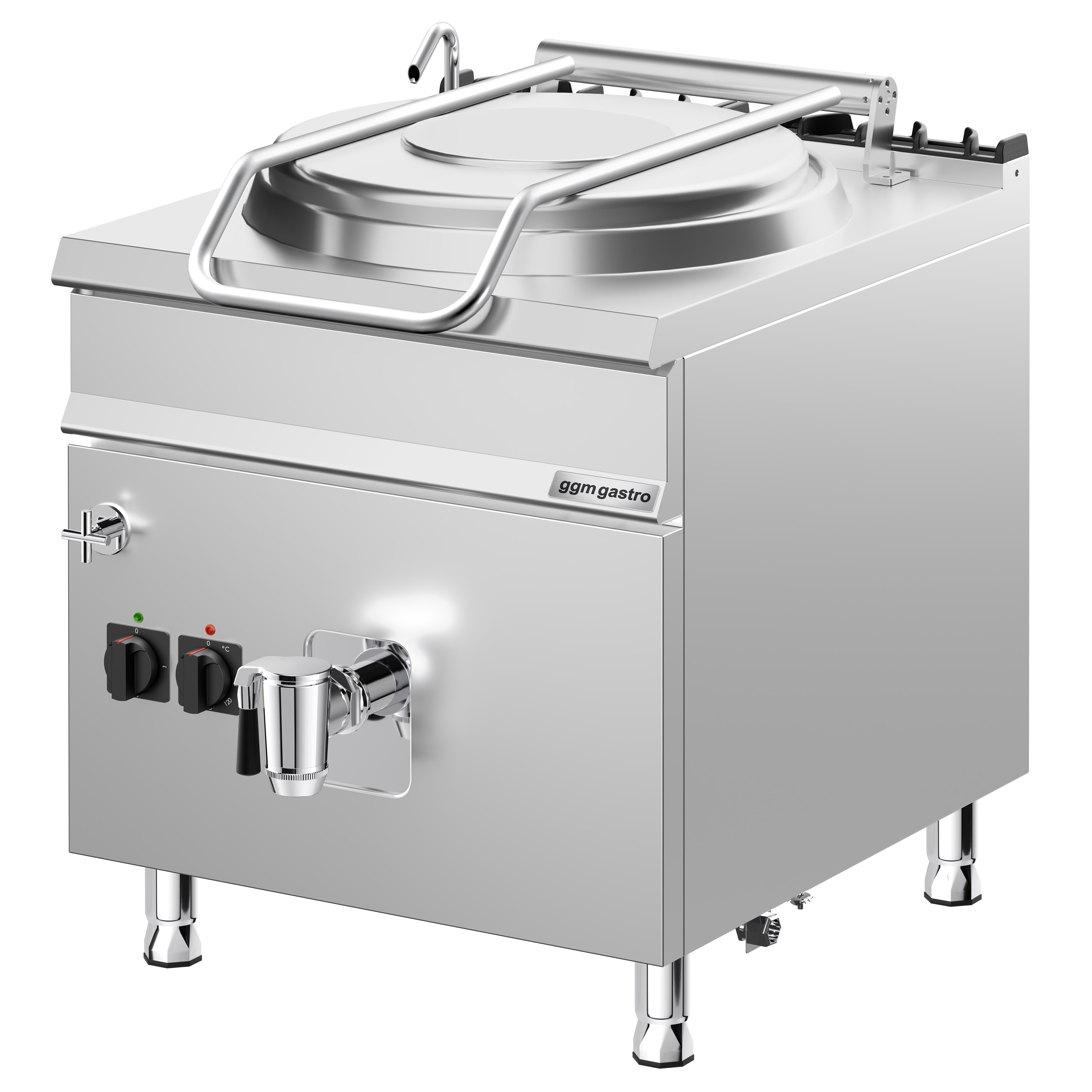 Marmite électrique de cuisson - 150 litres - 12 kW - chauffage indirect - avec arrivée d’eau et robinet de vidange