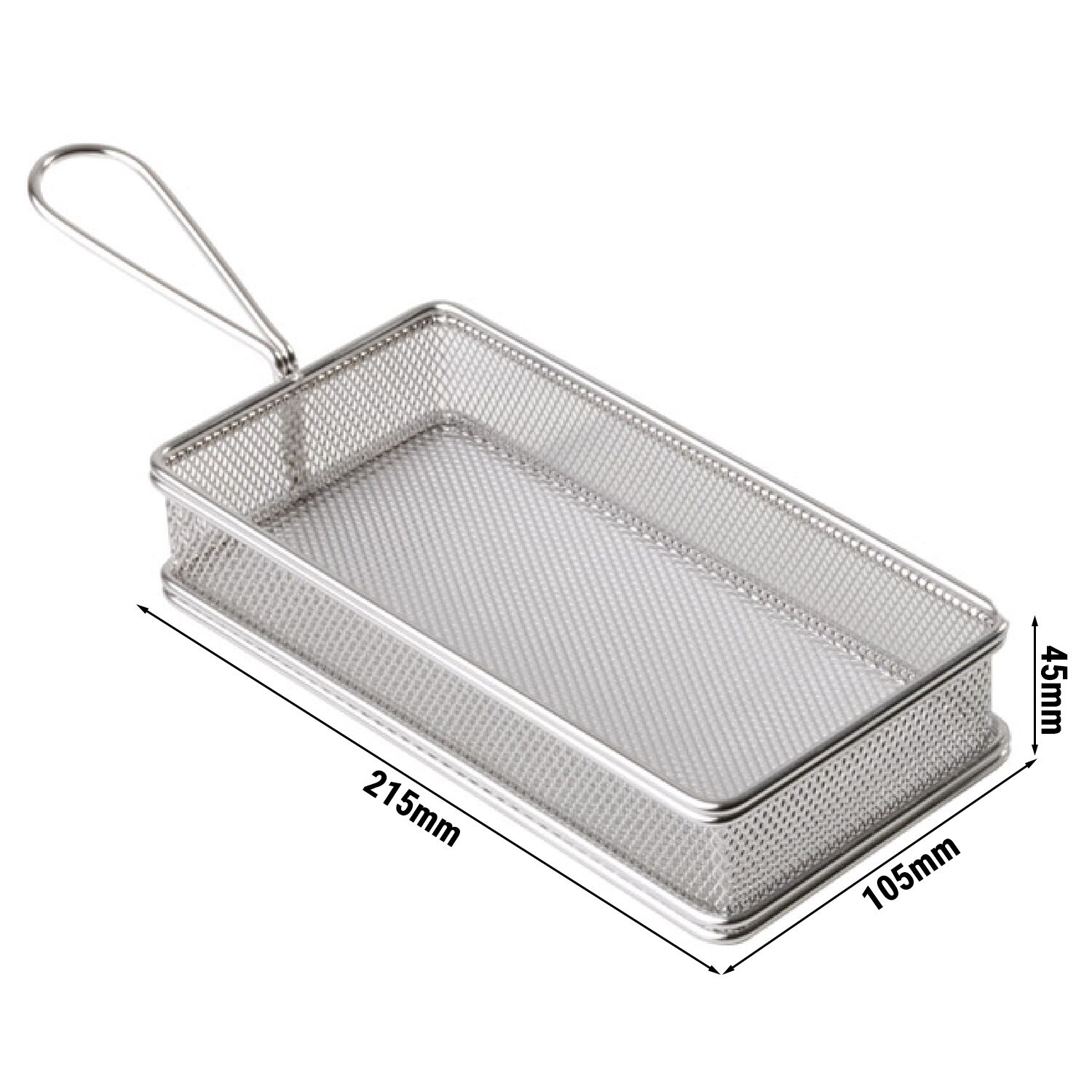 (6 pcs) Panier de service à frites - SNACKHOLDER - acier inoxydable - rectangulaire - 215x105x45mm