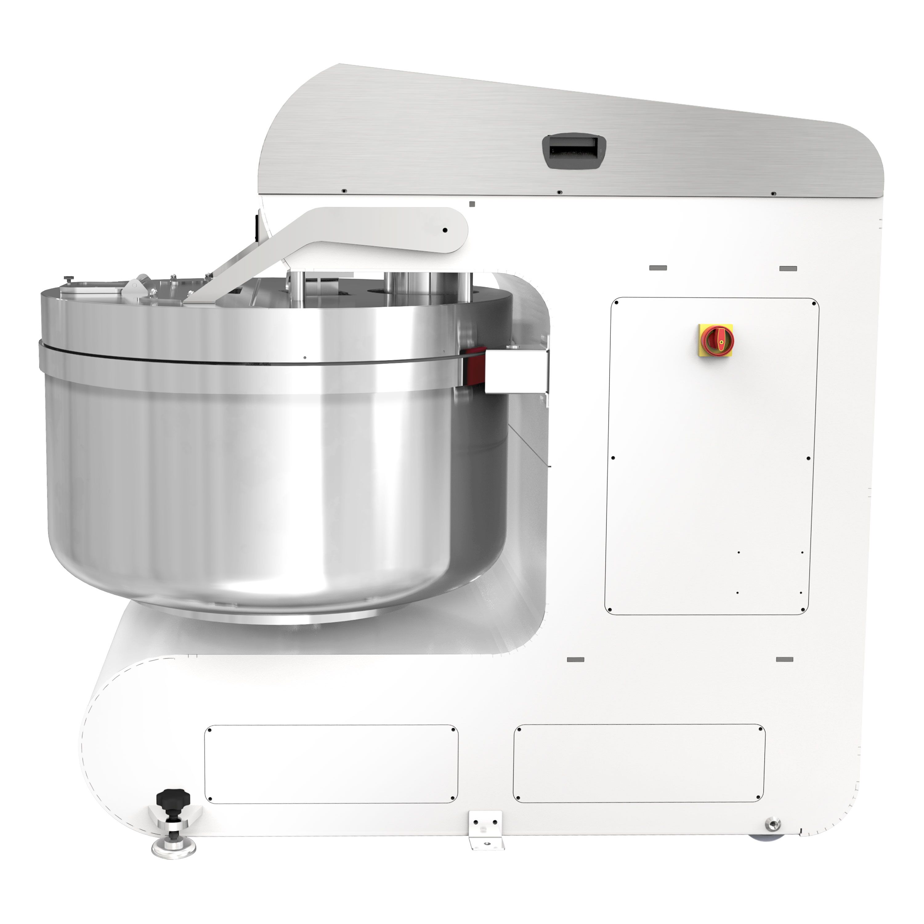Pétrin à Spirale de Boulangerie - 298 Litres / 200 kg - 2 Vitesses - avec Cuve Fixe - 2 Moteurs