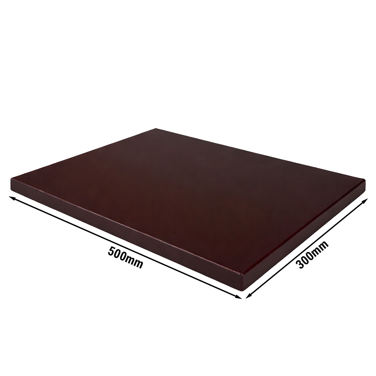 Planche à découper antidérapante - 300x500mm - Épaisseur: 20mm - Conforme HACCP - PEHD 500 - Marron