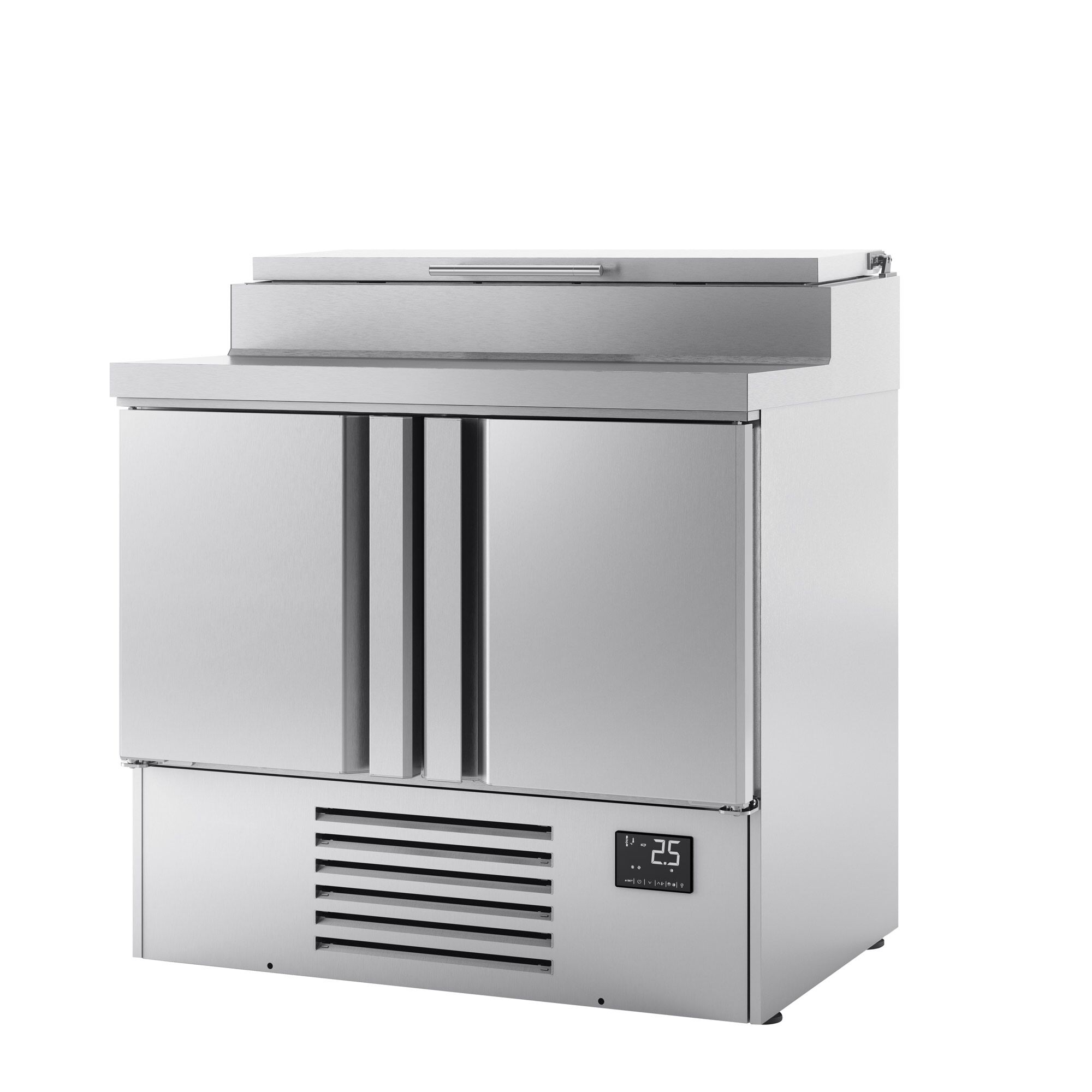 Commercial Saladette Prep Counter - 978x700mm - 2 Doors - topper for 5x GN 1/4