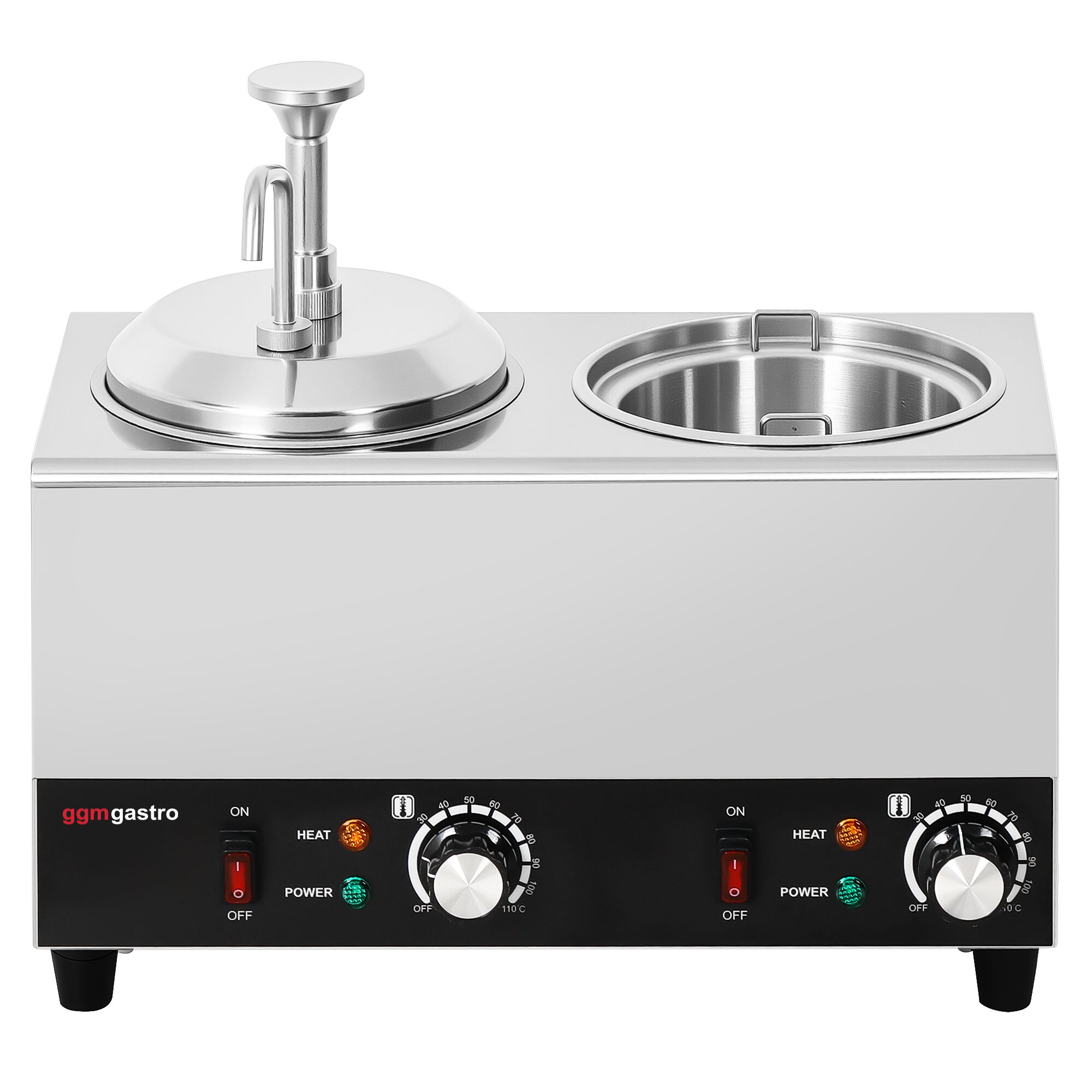 Distributeur de sauces chauffant - 1,2 kW - 2x 1,7 litres - incl. insert
