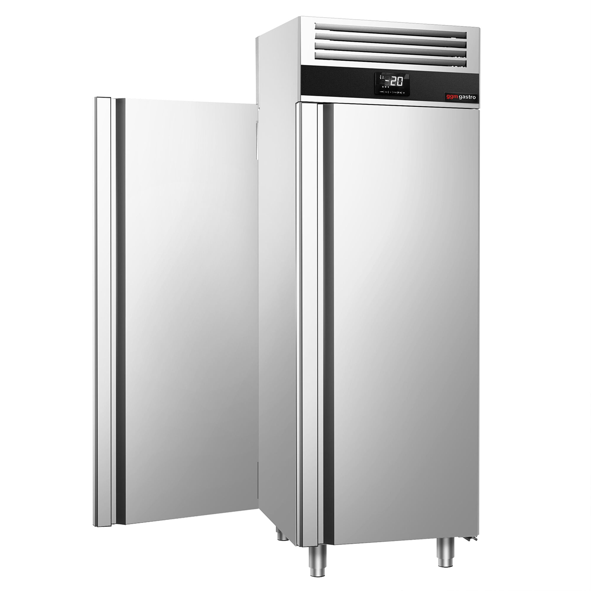 Armoire réfrigérée négative en acier inoxydable AISI 304 PREMIUM - GN 2/1 - 1460 L - avec 1 porte avant & 1 porte arrière & 3 grilles de support & 3 paires de glissières