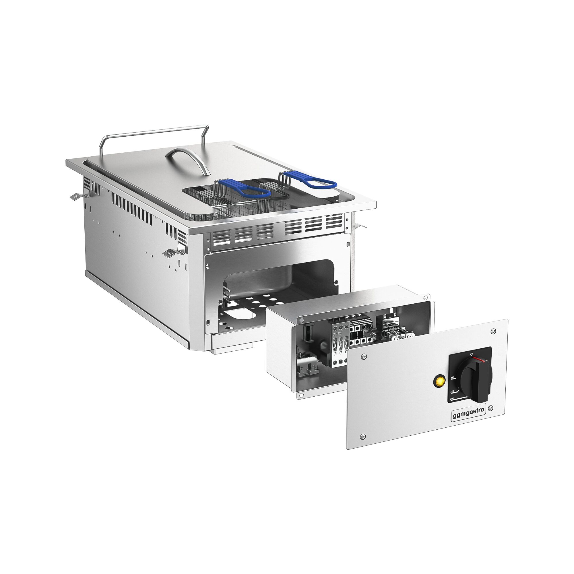 Friteuse électrique professionnelle encastrable - 13L - 12,0kW - avec robinet de vidange