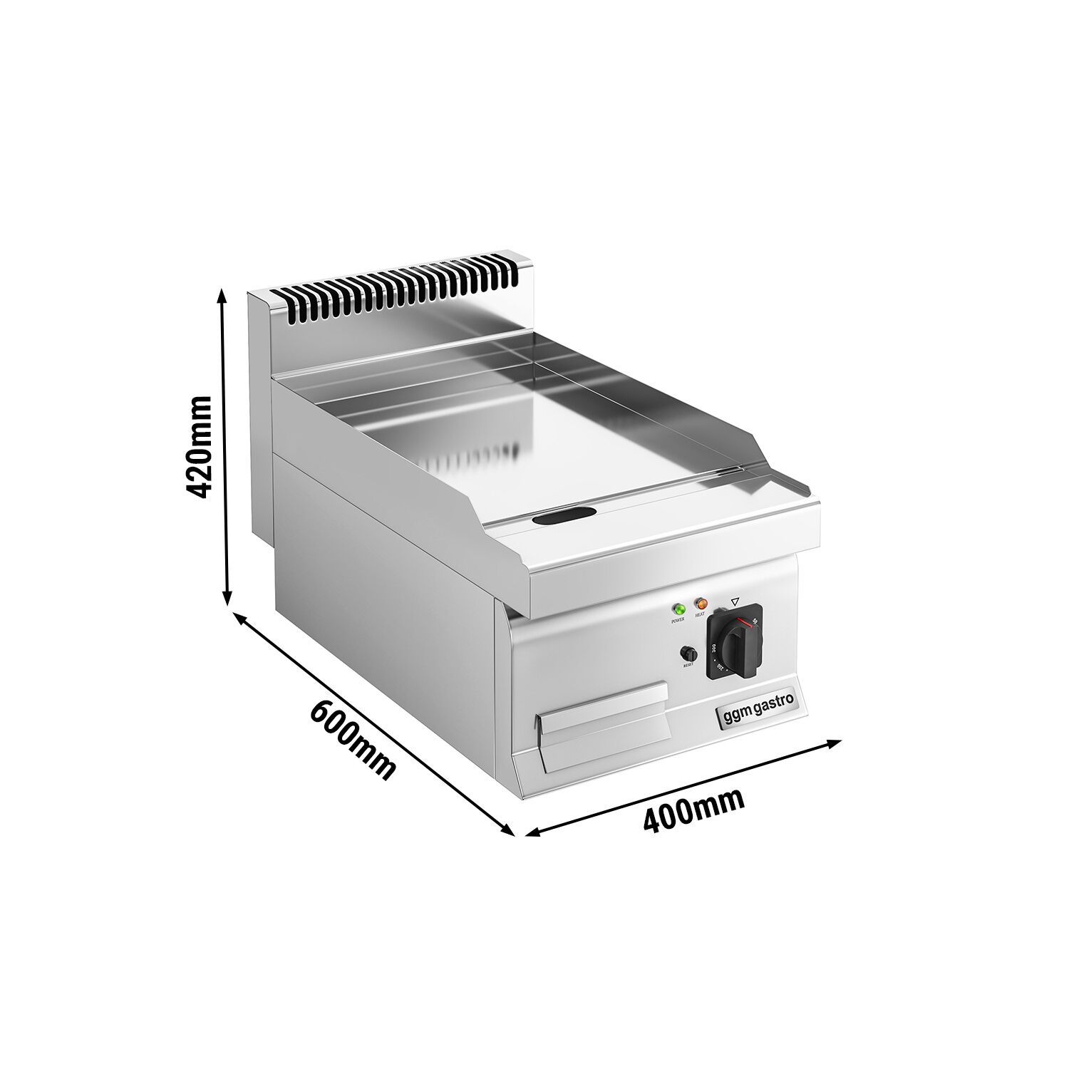 Plaque de cuisson électrique avec revêtement en chrome dur - 4,5 kW - lisse