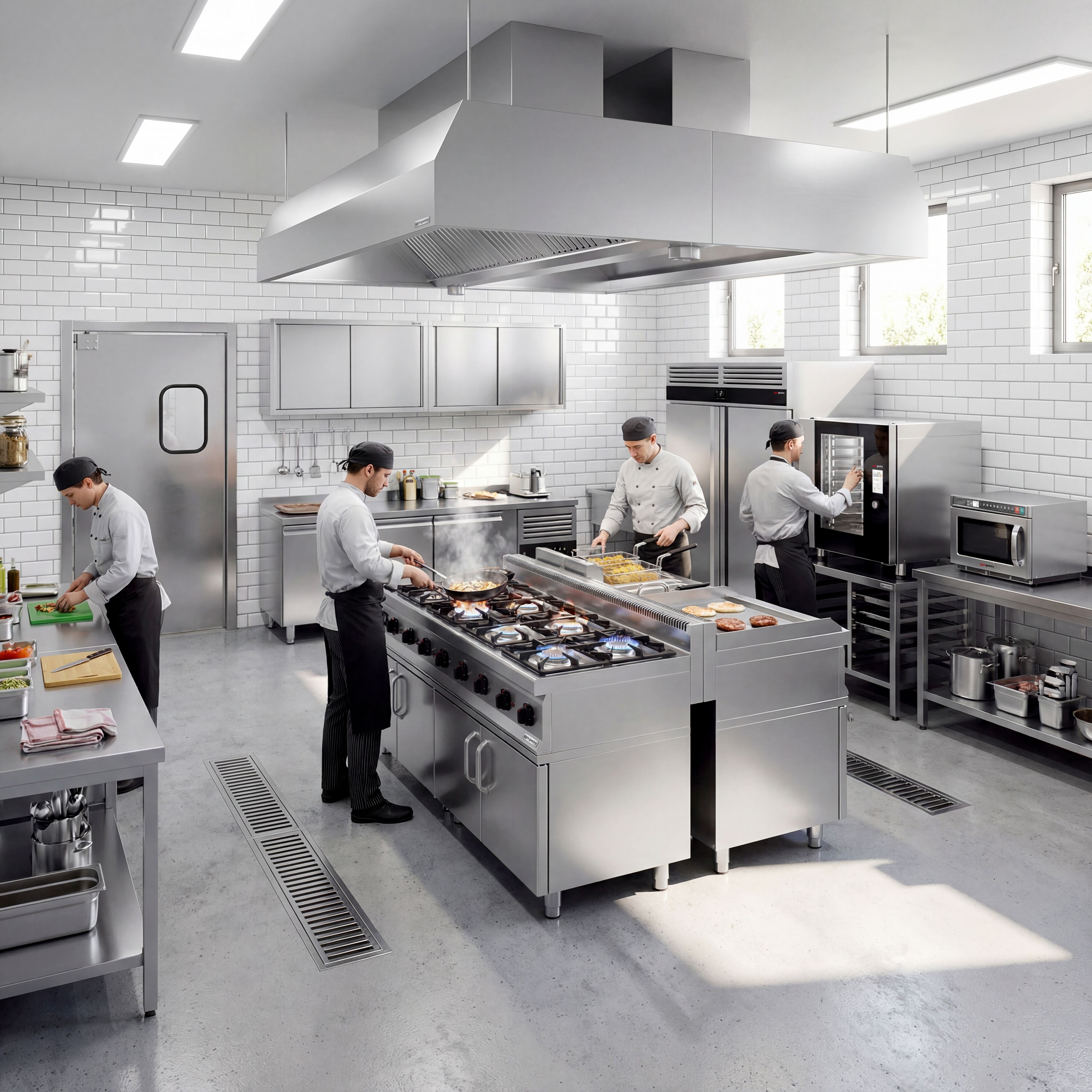 Friteuse électrique double – 10+10 litres – 18 kW – incl. soubassement avec 2 portes