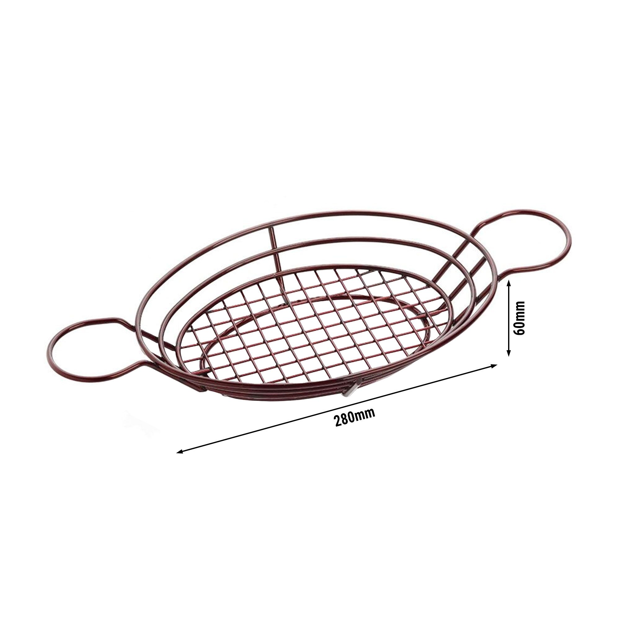 (5 pcs) Panier de service à frites - SNACKHOLDER - acier inoxydable - ovale - 280x200x60mm - avec coupelles à sauce