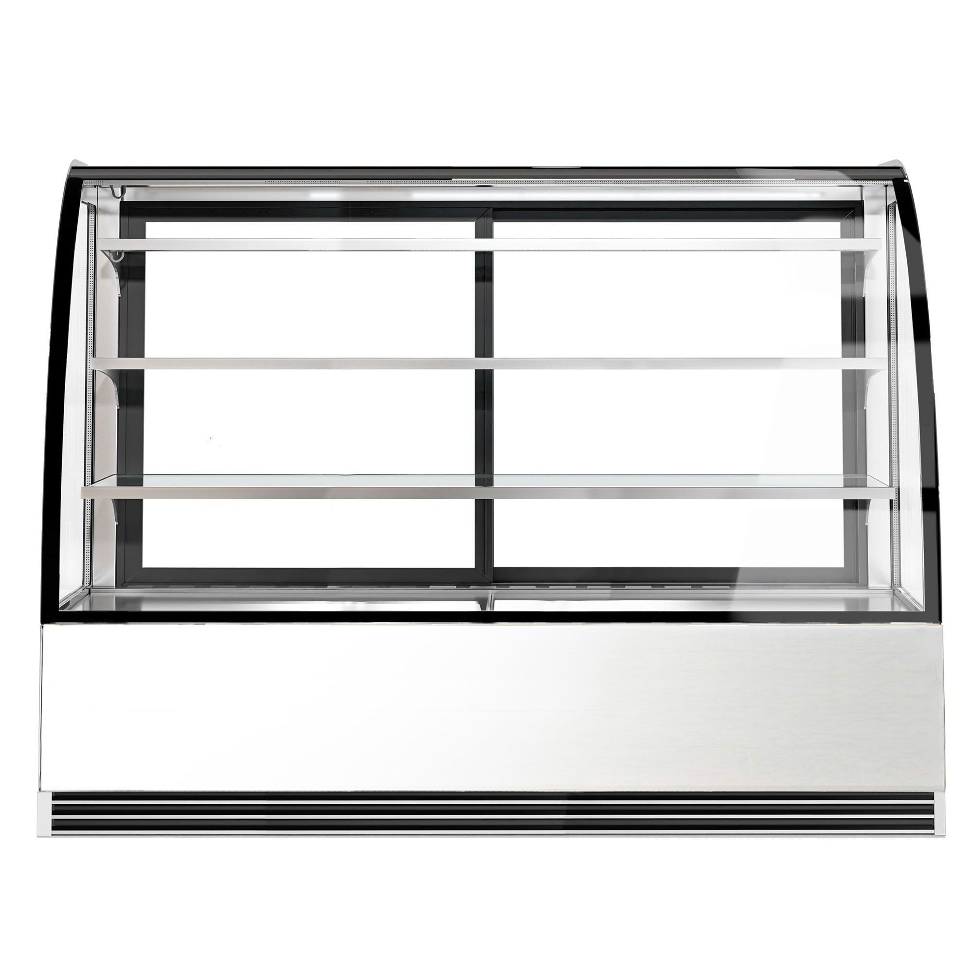 Vitrine de comptoir réfrigérée - 633L - 1800mm - Double vitrage - avec 3 étagères en verre - portes coulissantes vitrées arrière - pour pâtisseries - Pour FR