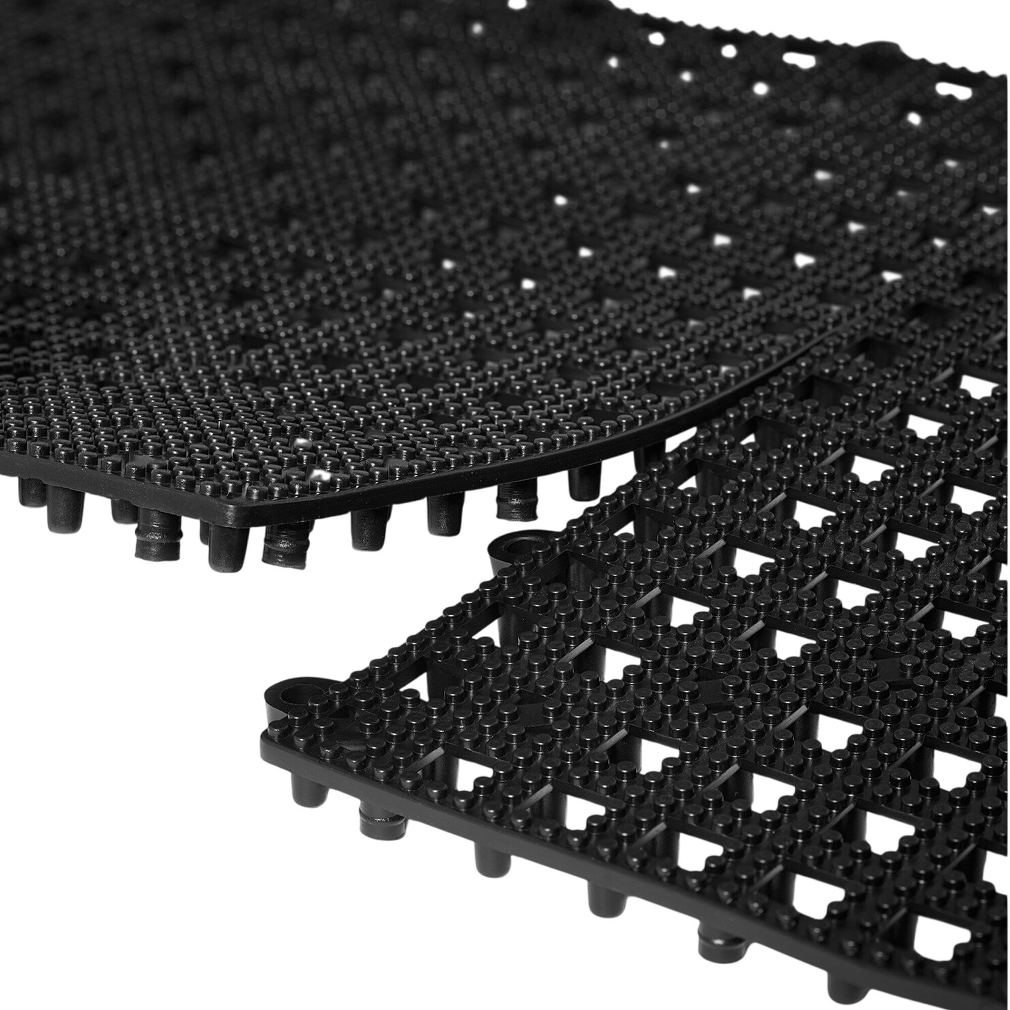 (3 pièces) FUCHS | DELFIN® Tapis d'égouttage en caoutchouc - jeu de 2 - 315x315mm - enfichable - noir