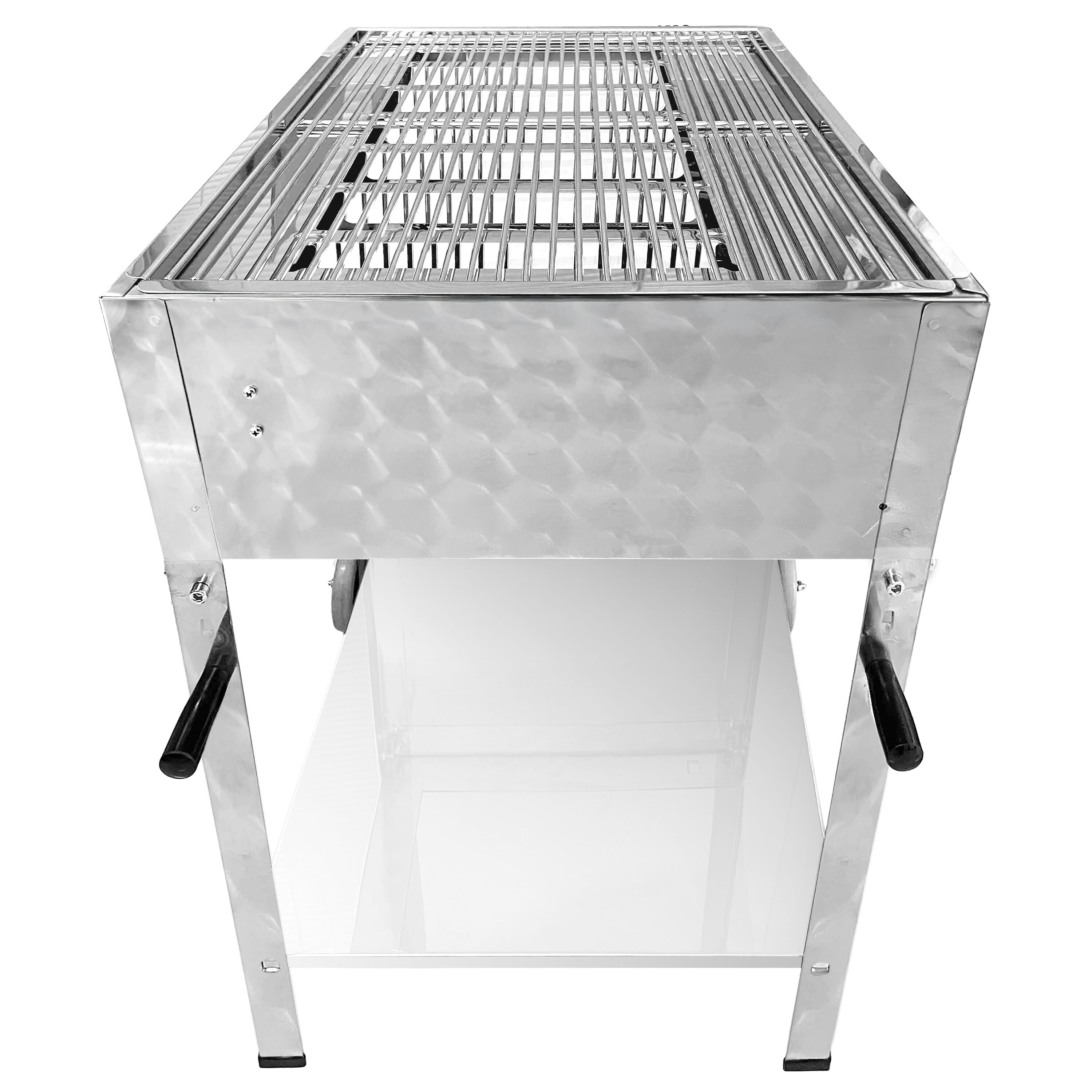 Barbecue à gaz professionnel - 10kW - sur pied - P560mm - 3 brûleurs - incl. support mobile, grille de cuisson & plaque de four