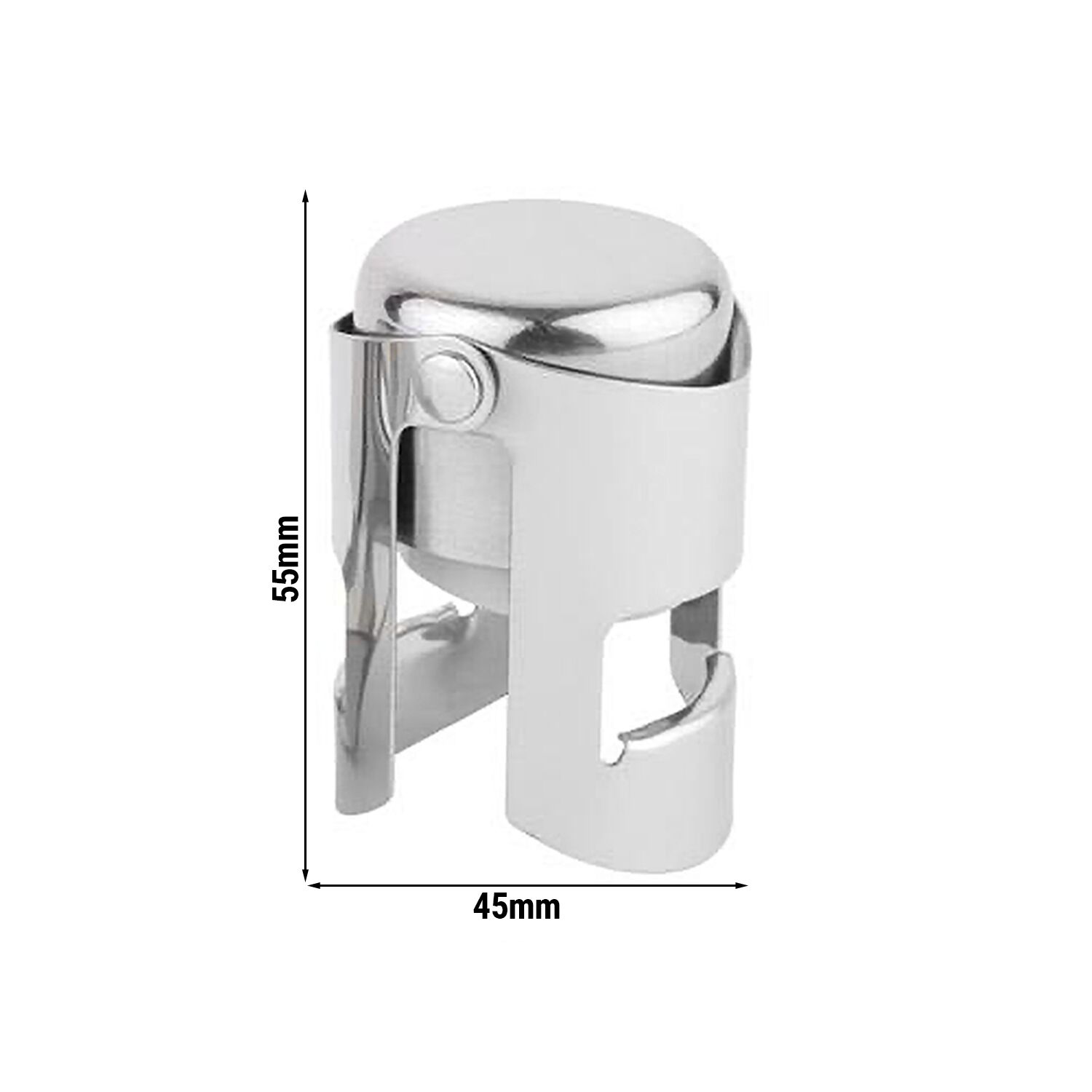 (6 pcs) Bouchon de bouteille de vin mousseux - set de 6 - 40x45x55mm - acier inoxydable, polypropylène - compatible lave‑vaisselle