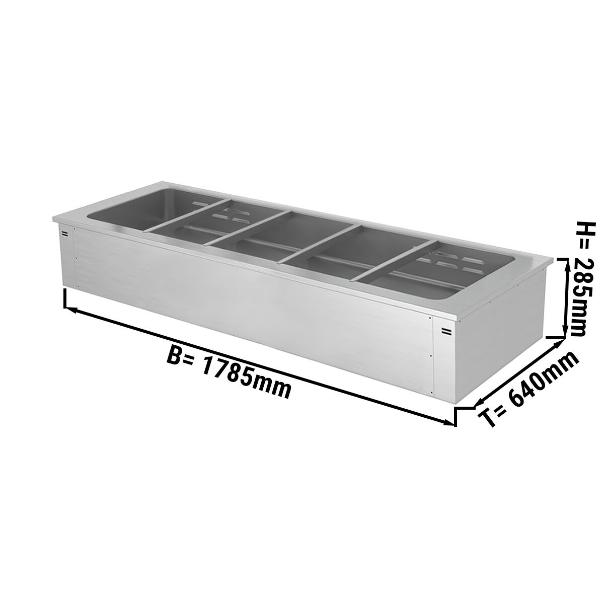 Einbau Bain-Marie - 1800mm - 5x GN 1/1 - 3,65 kW