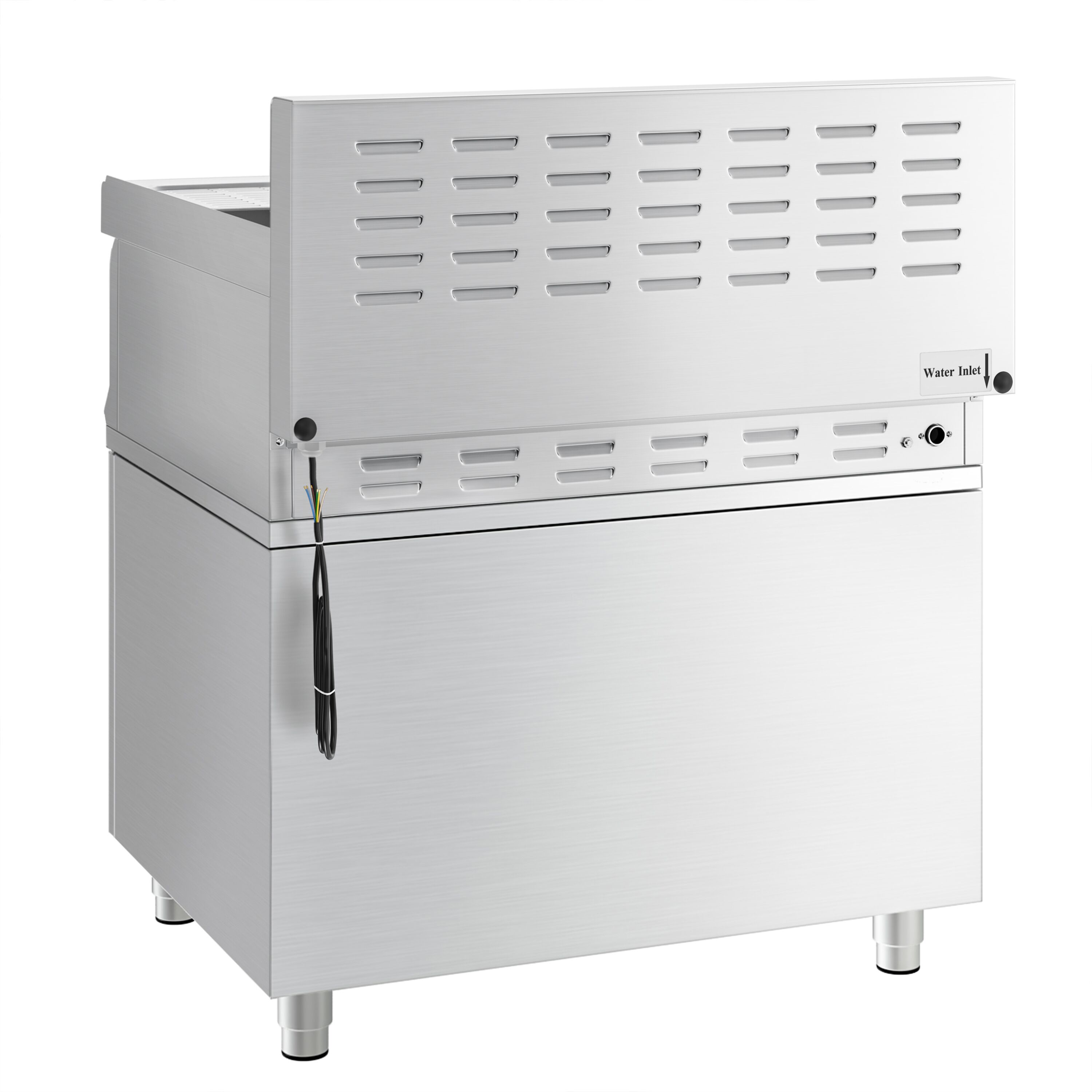 Cuiseur à pâtes électrique avec robinet – 2 × 26 L – 12 kW – incl. soubassement avec 2 portes