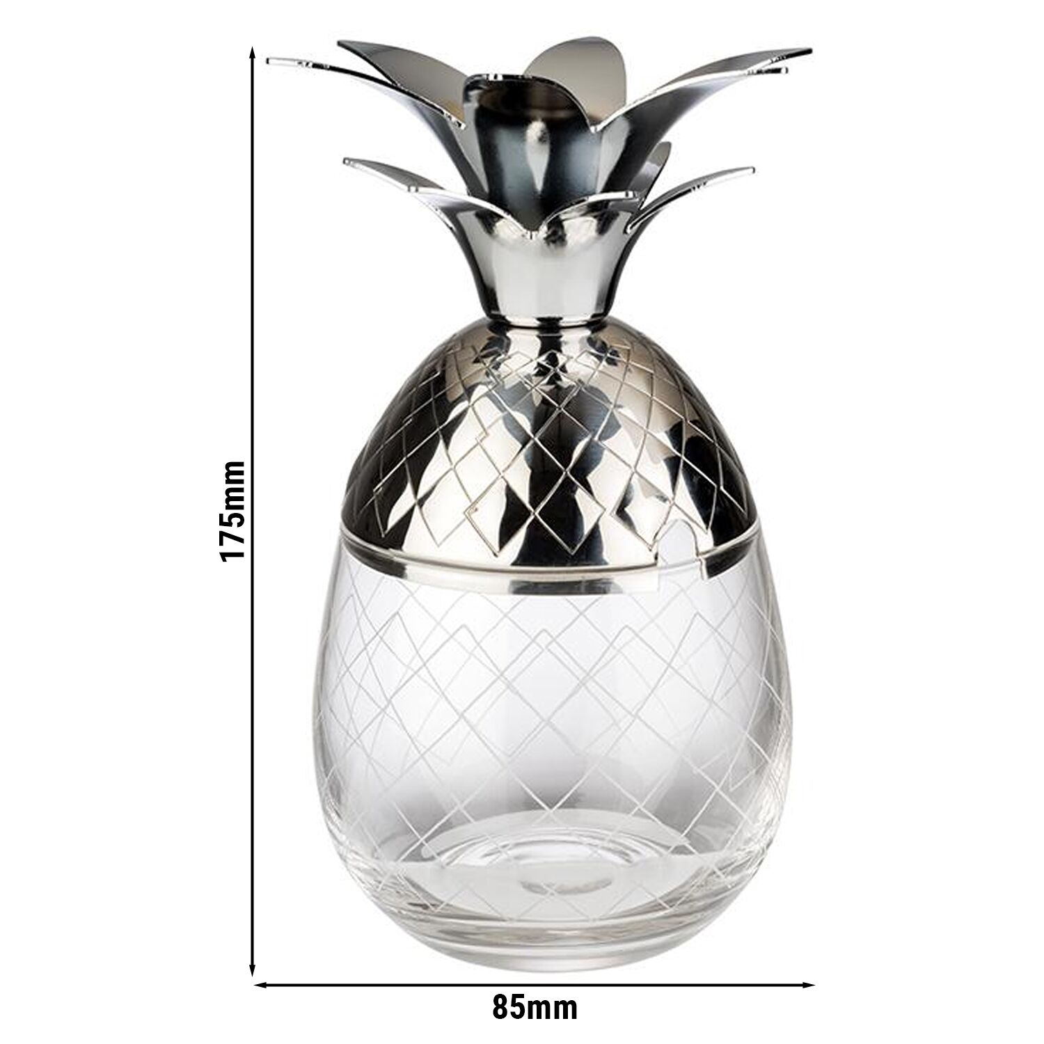 (6 pcs) Gobelet - PINEAPPLE - 350ml - Transparent