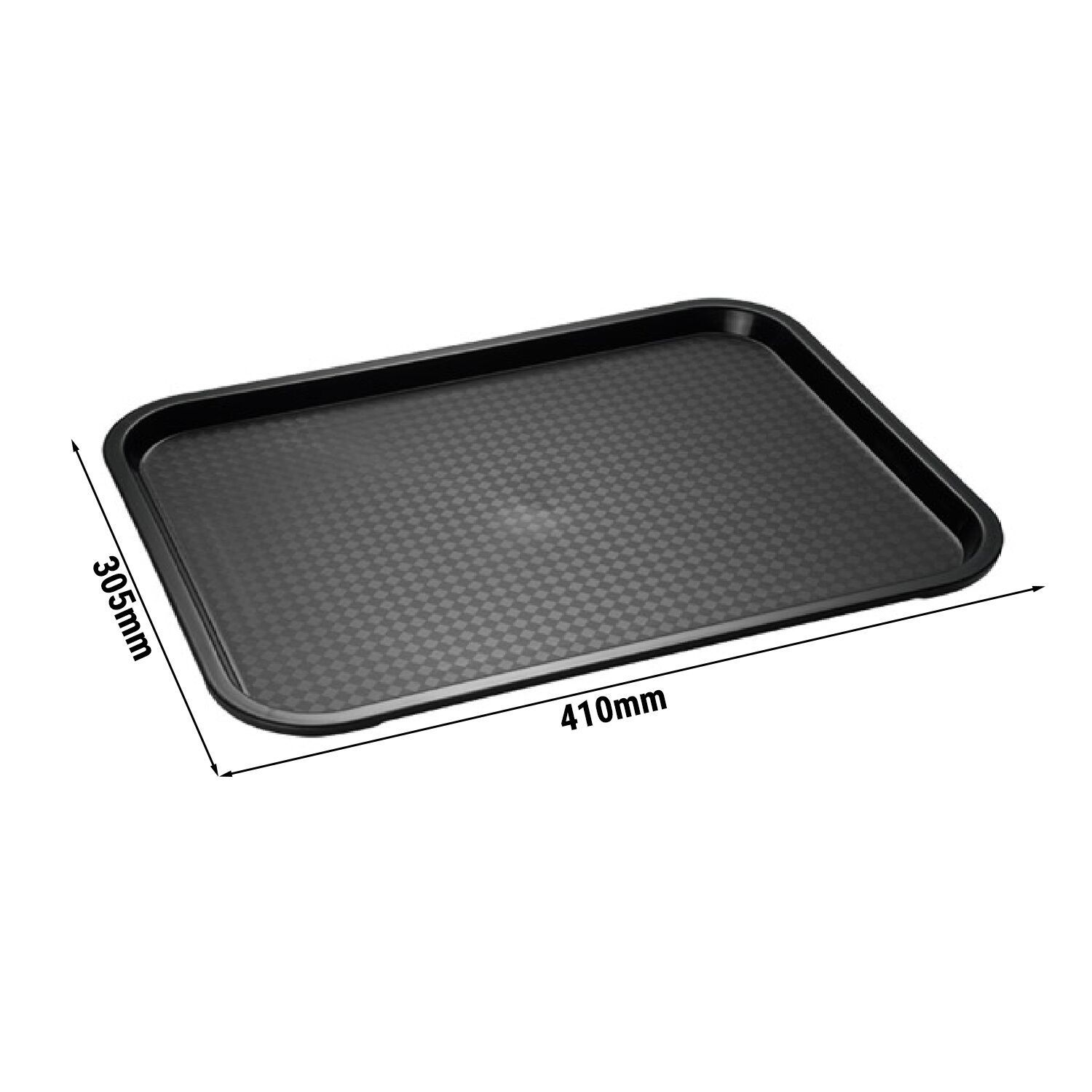 (6 pièces) Plateau FAST FOOD – polypropylène – 410×305 mm – Noir