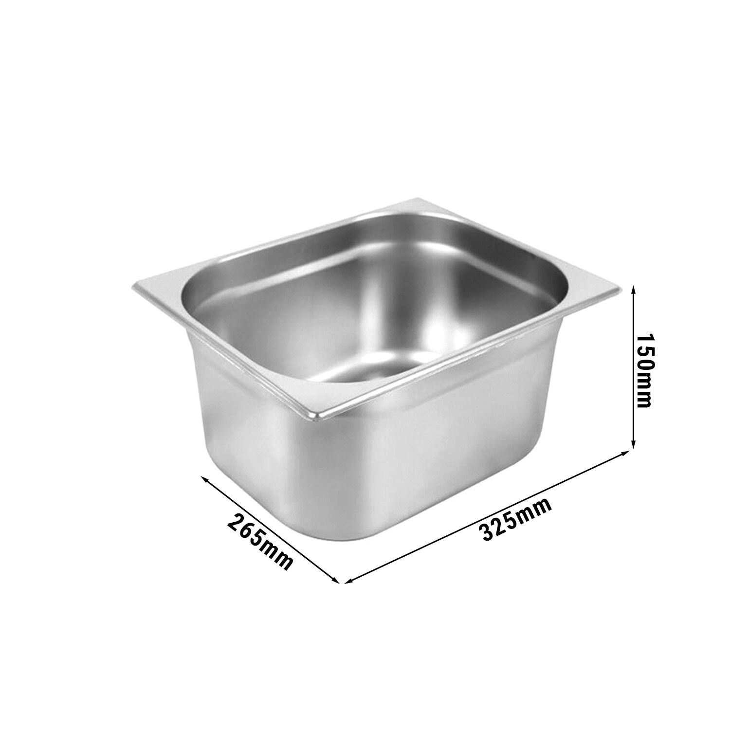 Stainless Steel Gastronorm Pan GN 1/2 - Depth: 147mm