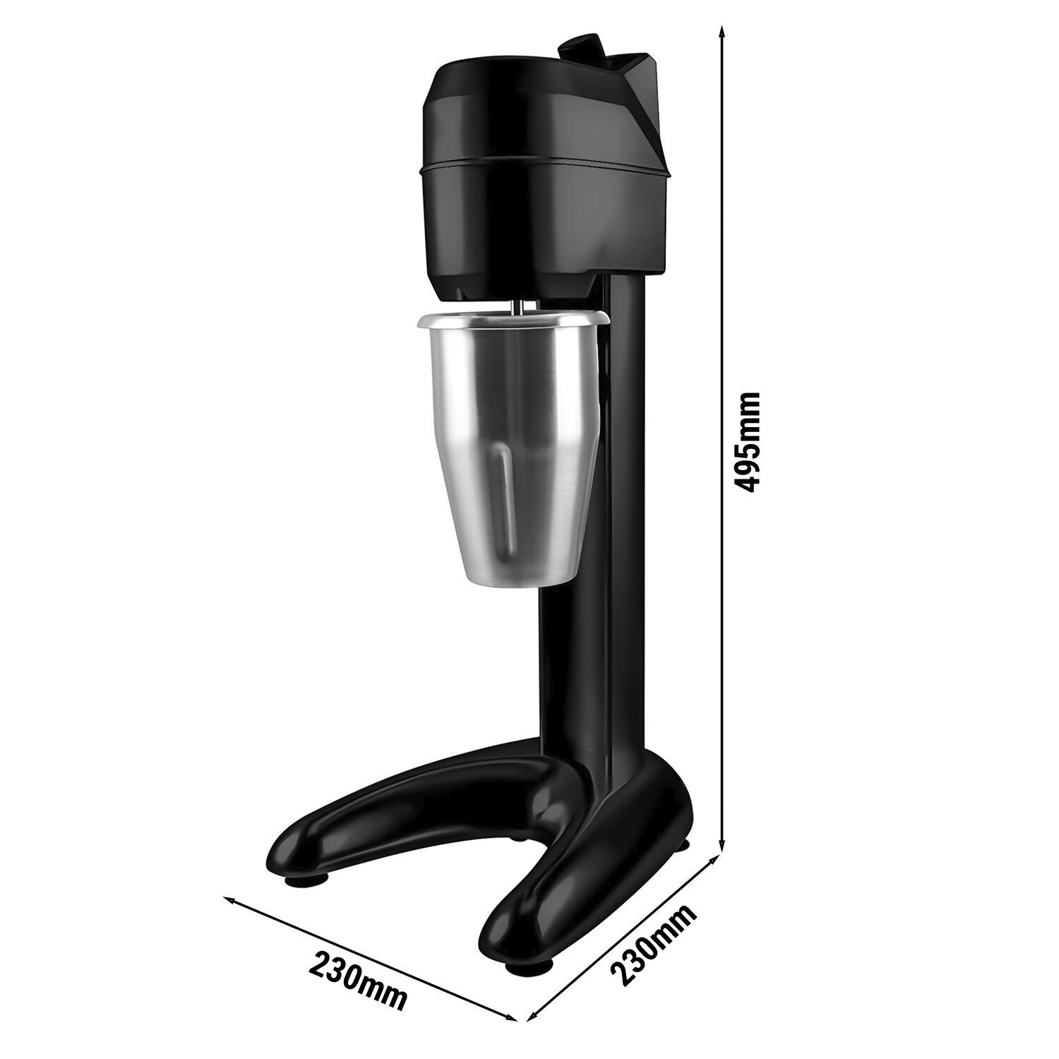 Mixeur à milkshake professionnel ECO - 1 tête - 1 litre - 300 Watt - Noir - Vitesse variable