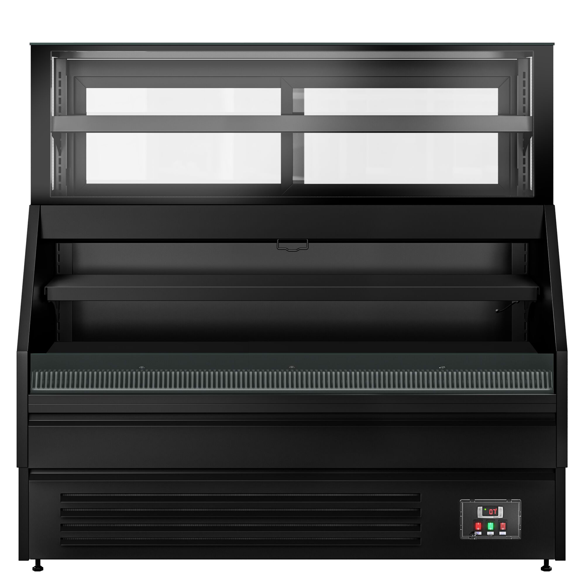 Comptoir vitrine réfrigérée Helsinki - 1500x800mm - 251L - 4 étagères - +2/+8°C - Portes coulissantes vitrées