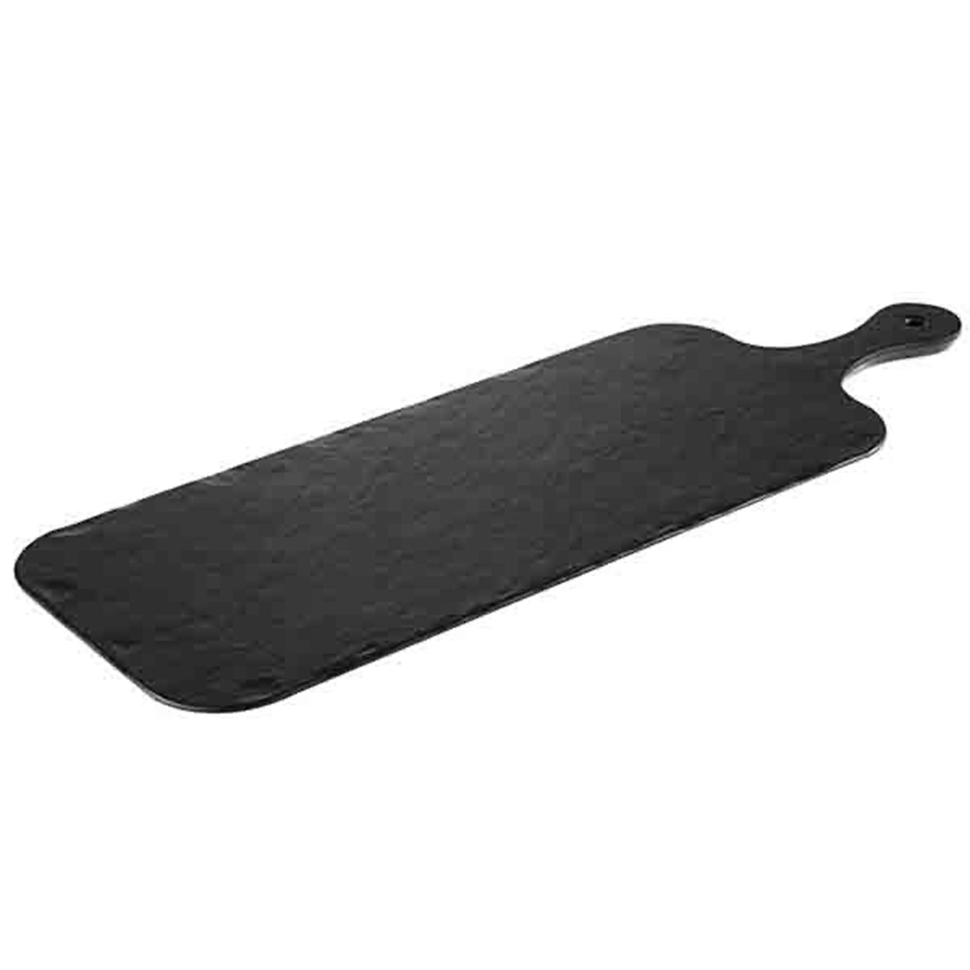 (6 pcs) Plateau de présentation - SLATE ROCK - Mélamine - 610x200mm - Hauteur:15mm - Noir - empilable, compatible lave-vaisselle