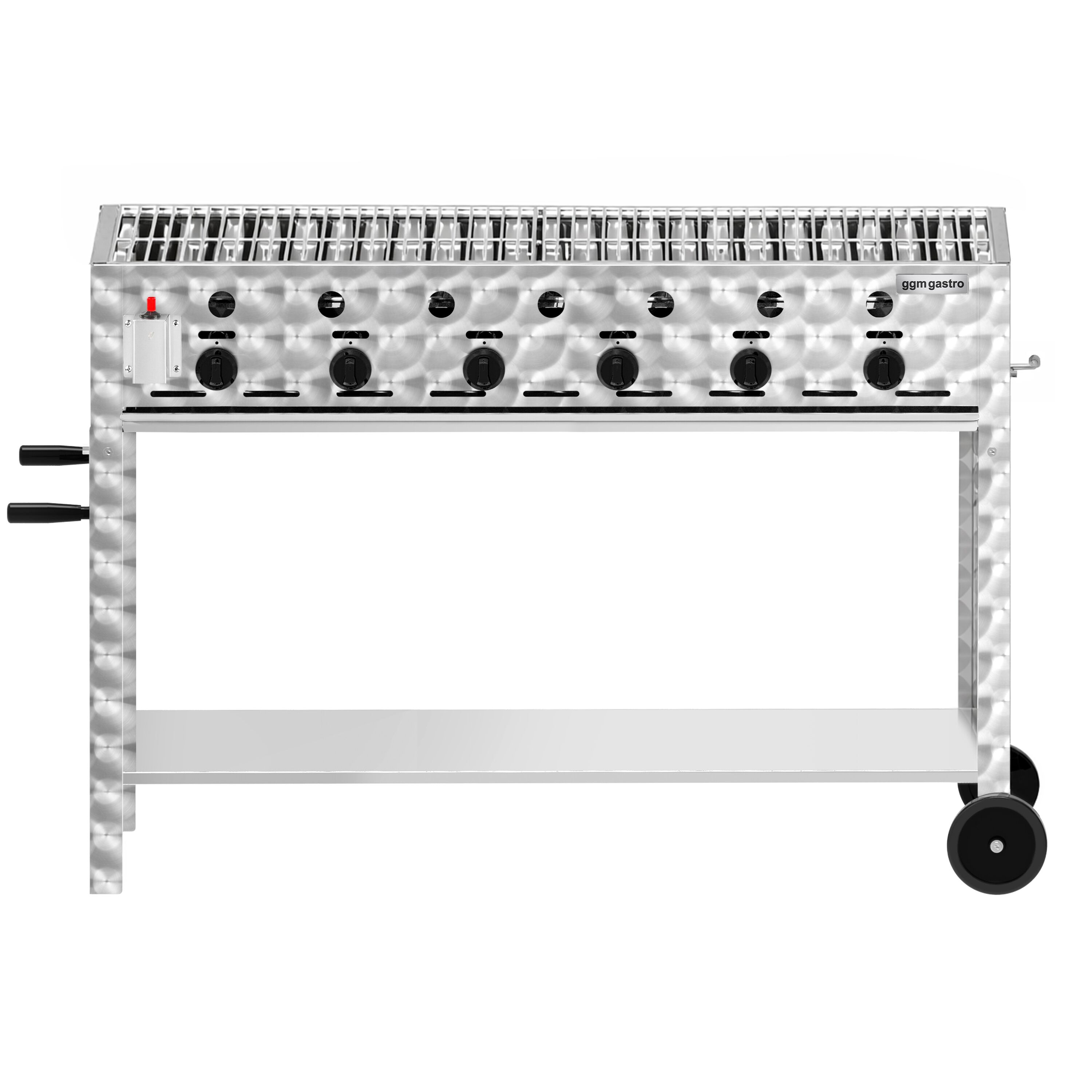 Barbecue à gaz - 22,5 kW - 6 brûleurs - incl. support mobile, grille & tôle
