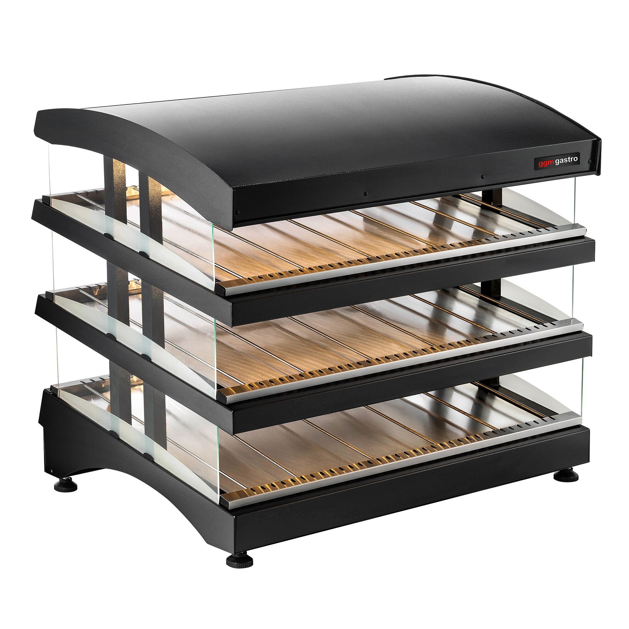 Vitrine chauffante – 995 mm – 1,02 kW – avec 3 étagères – réglable séparément