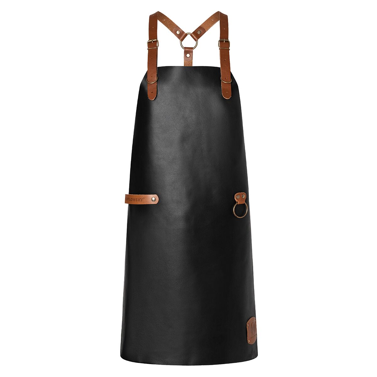 (6 pièces) KARLOWSKY | Tablier à bavette en cuir X-Style - Noir