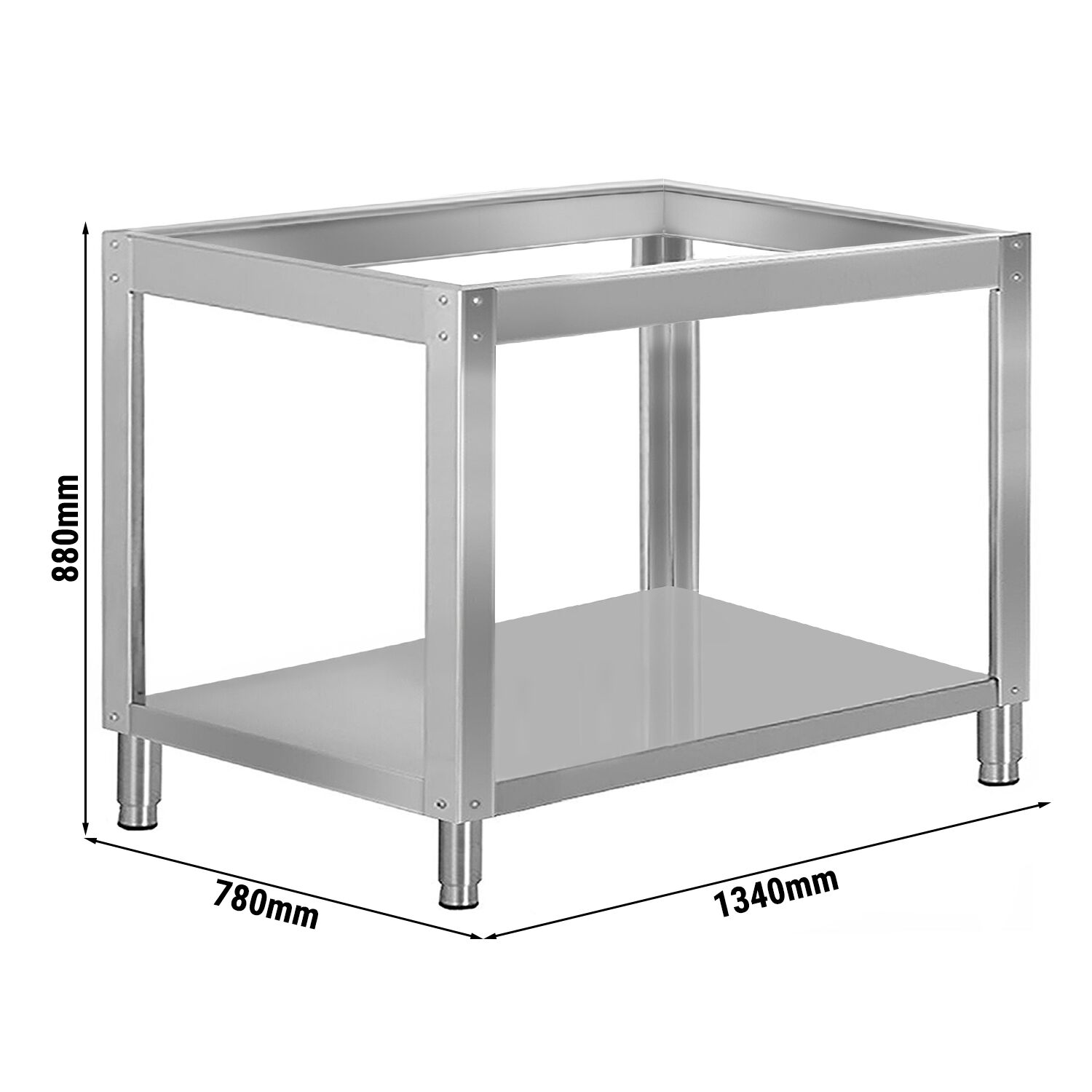Support pour four à pizza - 1340x780x880mm - Inox - compatible avec PDP66B, PDP66BD & PDP66BTC