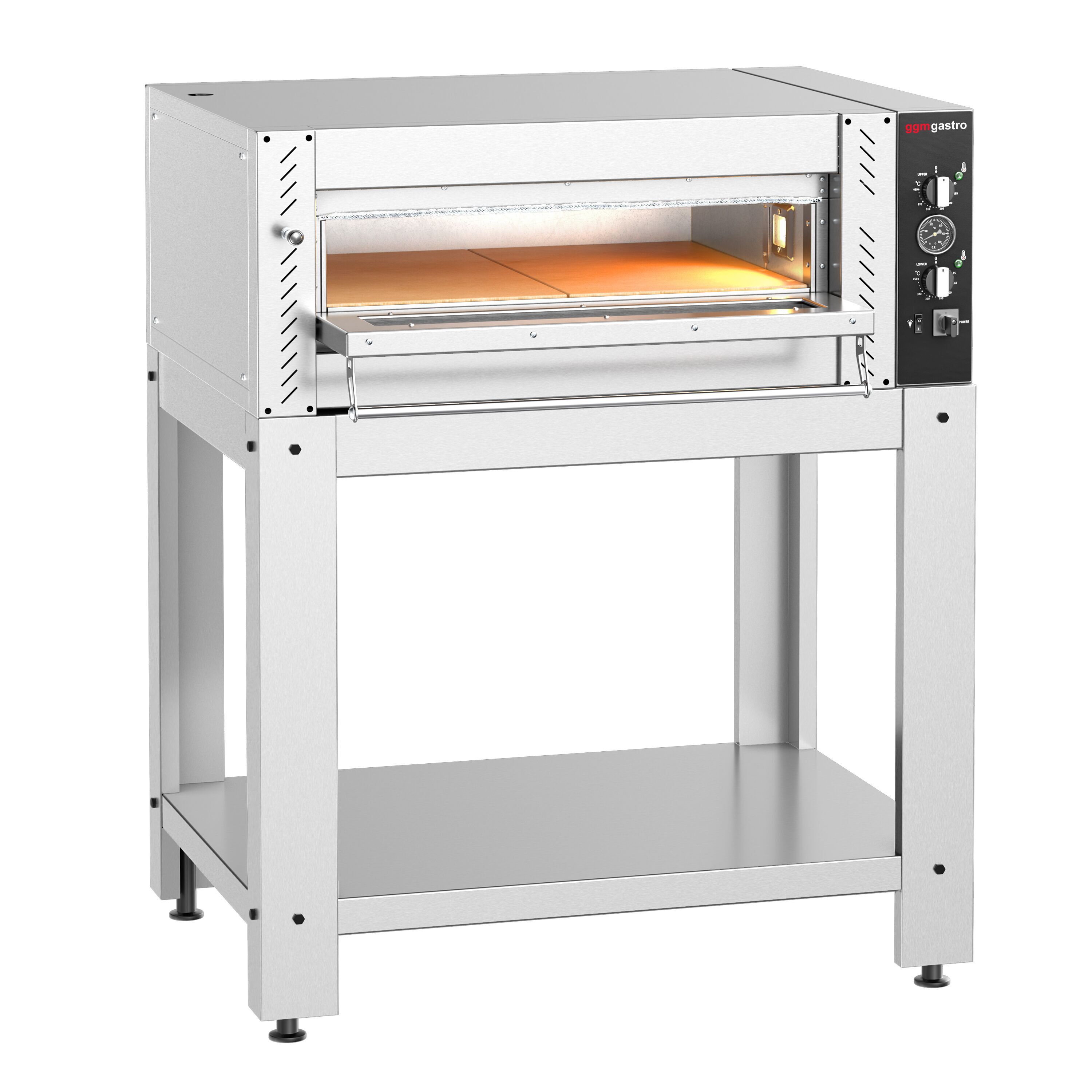 Four à pizza électrique – 4 x 30 cm – Manuel – incl. support inférieur