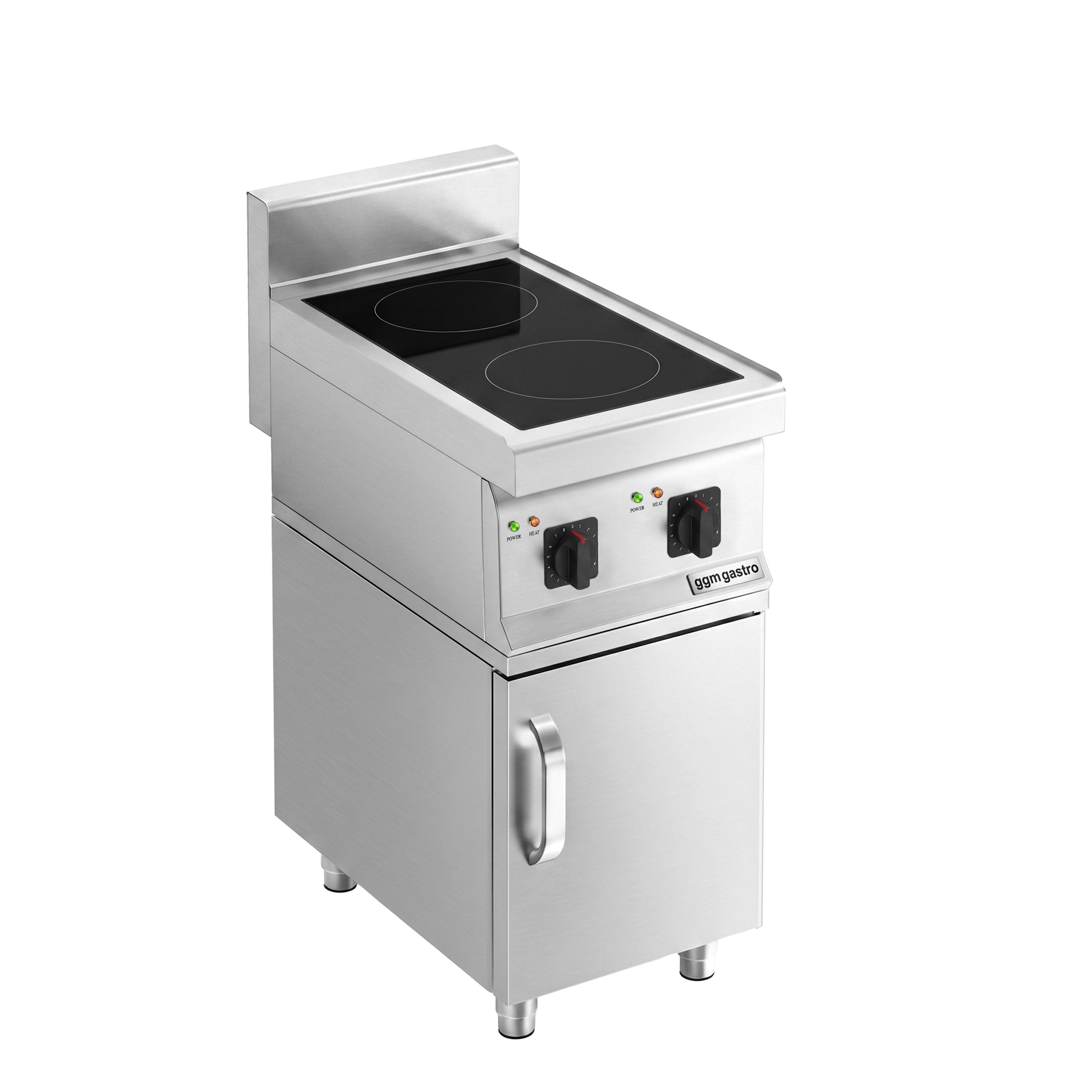 Cuisinière à induction - 7 kW - 2 plaques de cuisson - incl. meuble bas avec 1 porte