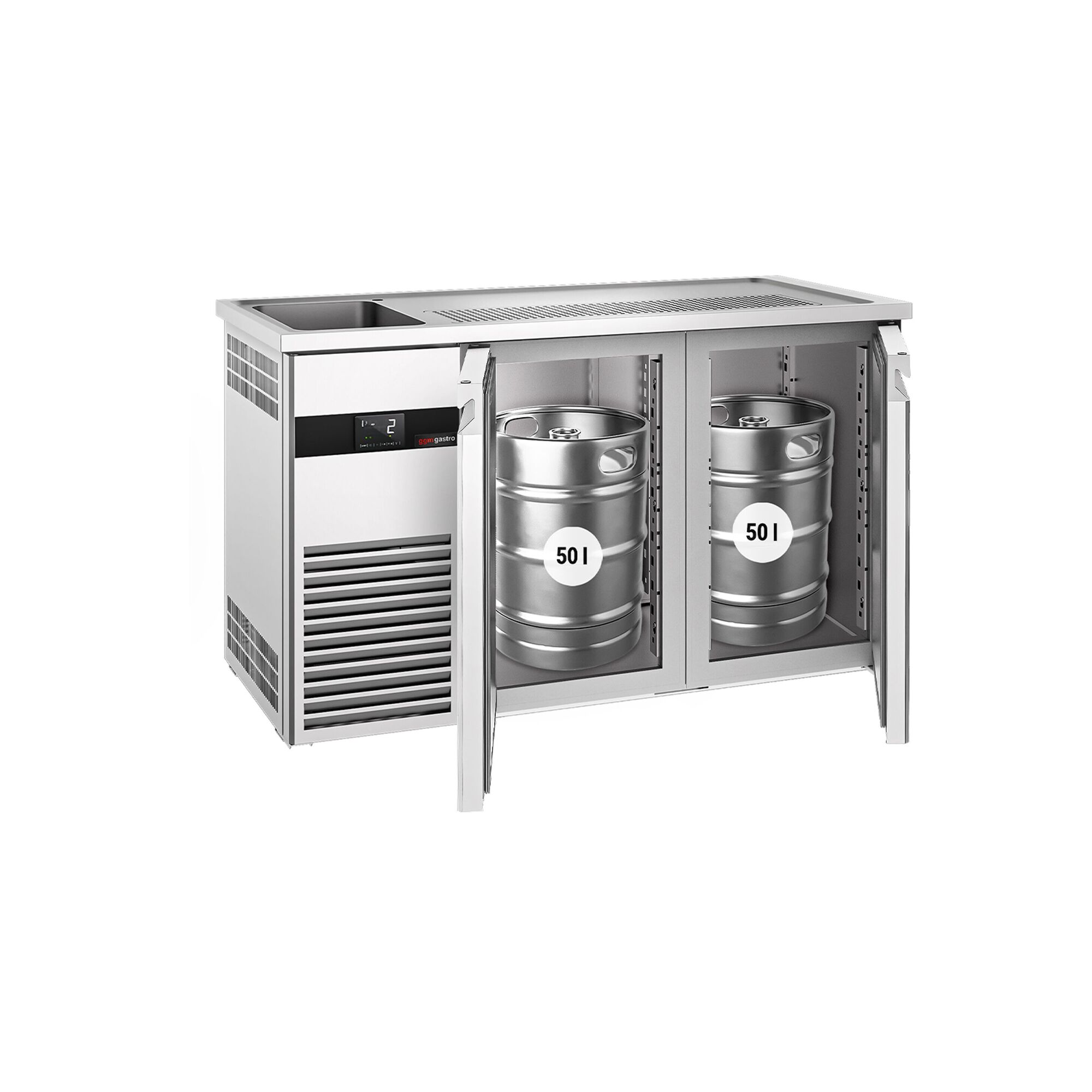 Comptoir de bar réfrigéré PREMIUM - 1550x700mm - 2 portes  