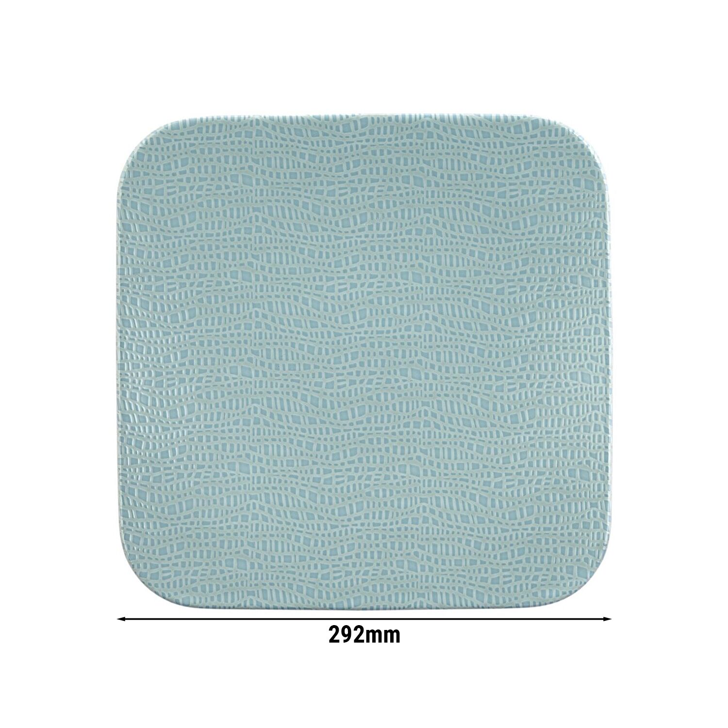 (4 pièces) SELTMANN WEIDEN | Assiette coupe – plate carrée – 290 × 290 mm – Turquoise