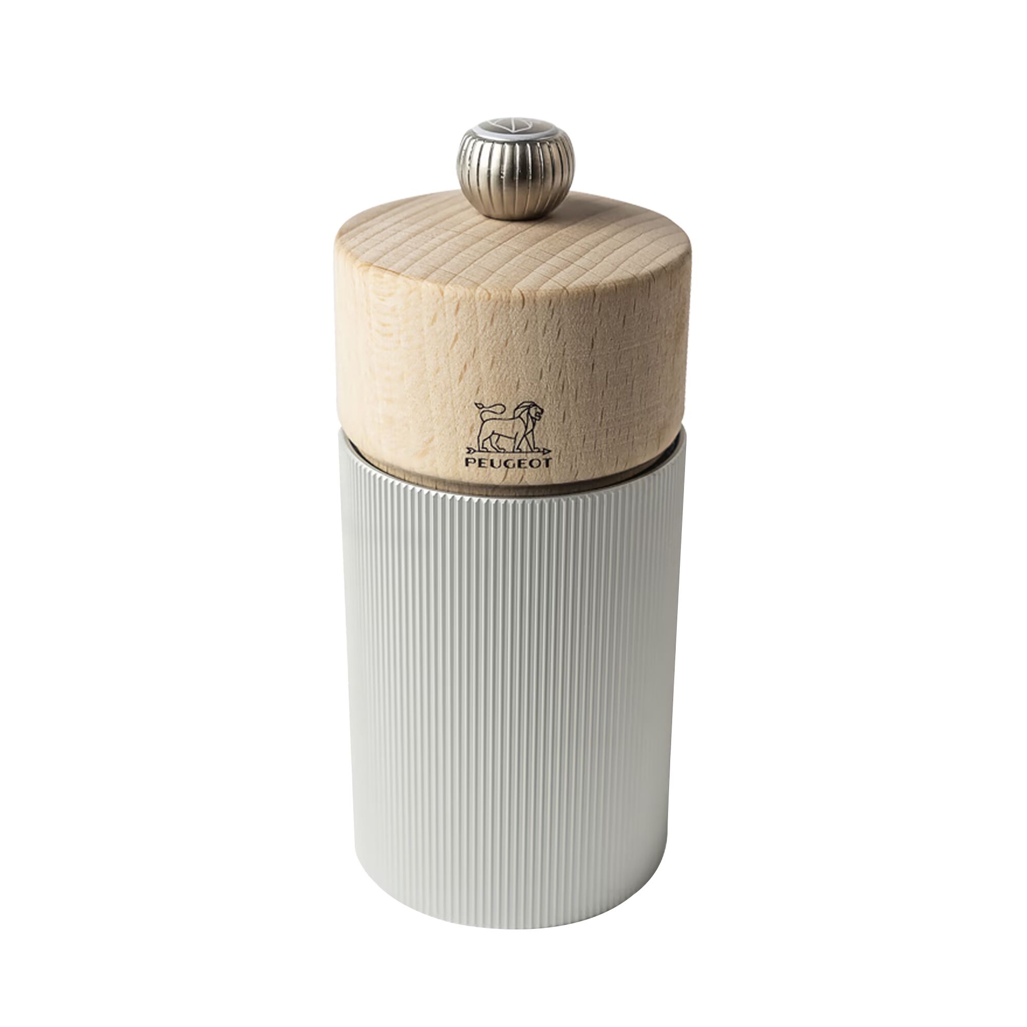 PEUGEOT | LINE – Moulin à sel – Bois/Aluminium – Naturel – Hauteur : 120 mm