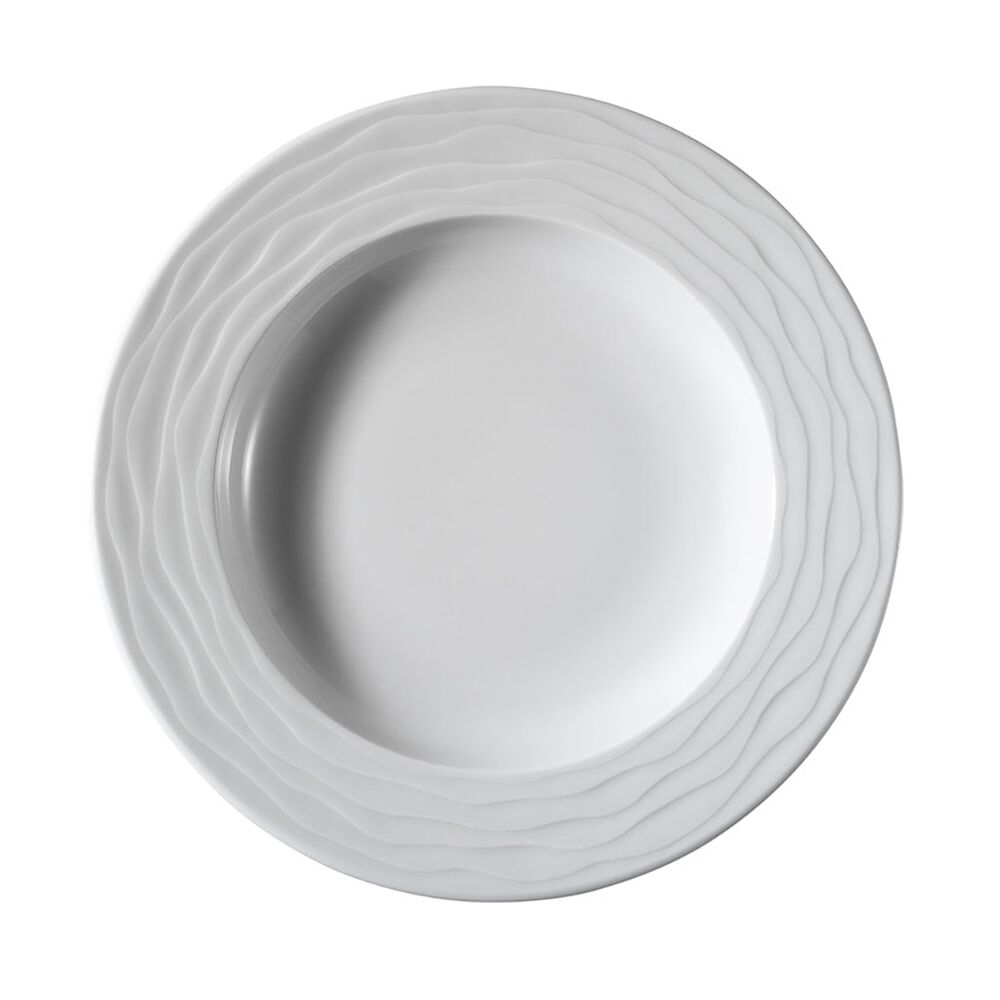 (24 stuks) SEA WAVE - diep bord - rond - porselein - Ø300mm - wit