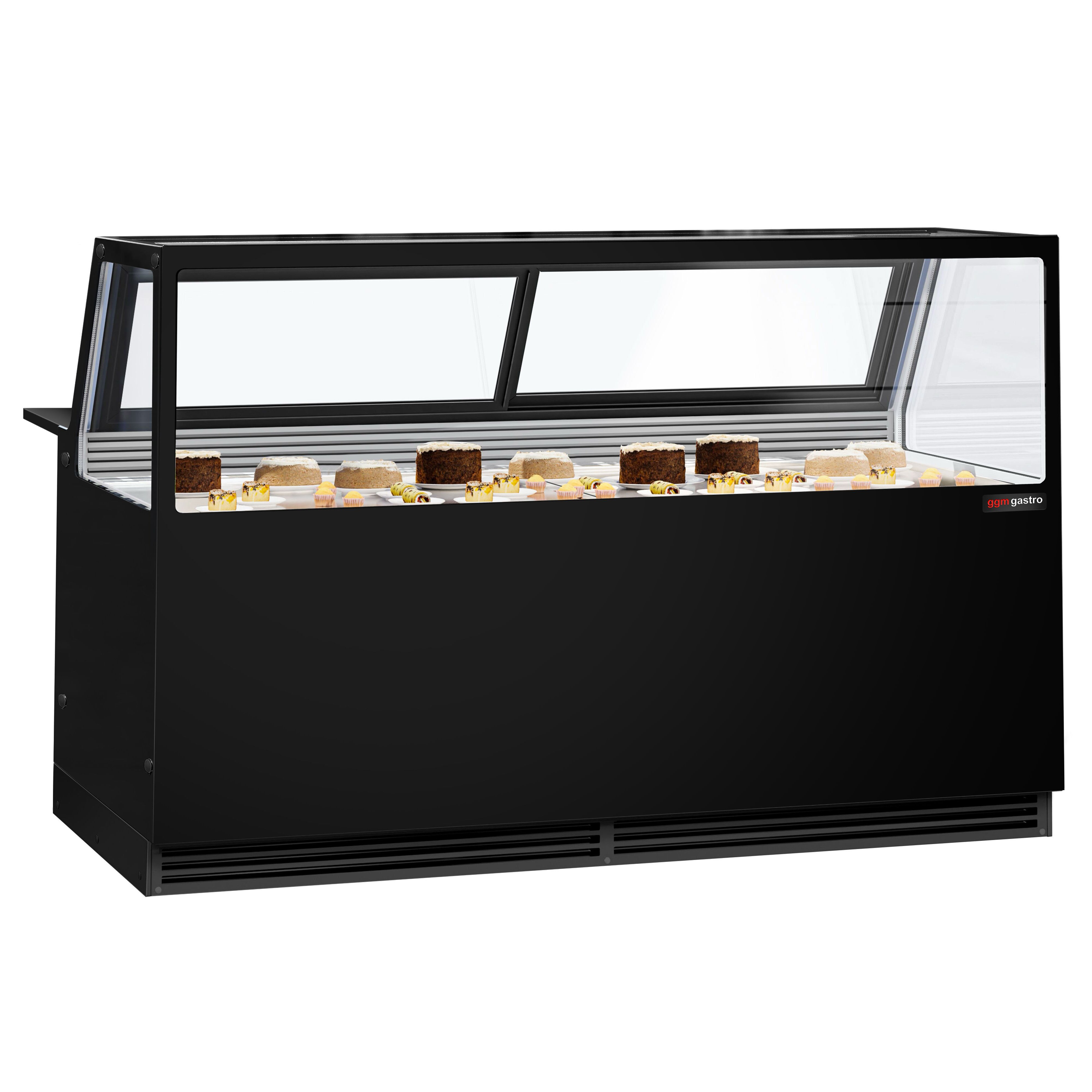 Comptoir vitrine réfrigérée KAISA - 2000x1048mm - +2/+8°C - Double vitrage - Éclairage LED