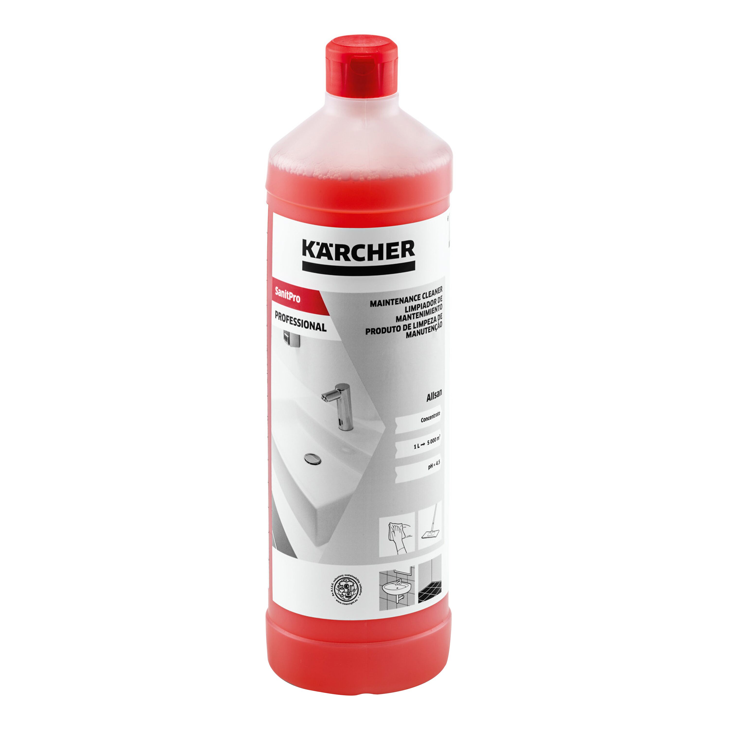 (12 pièces) Kärcher | SanitPro nettoyant d'entretien Allsan - 1 litre