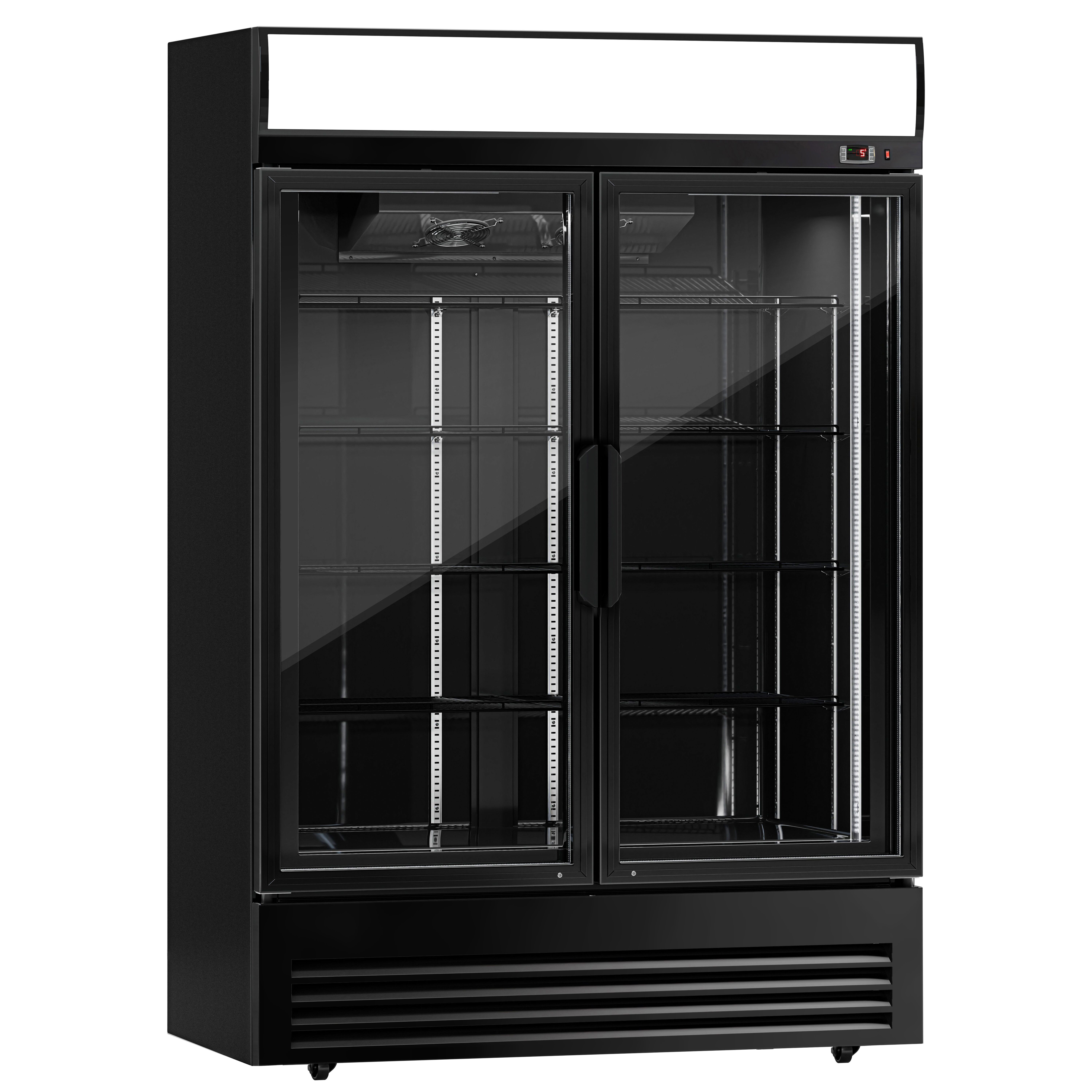 Vitrine réfrigérée à boissons - 880 litres - avec 2 portes vitrées et écran publicitaire