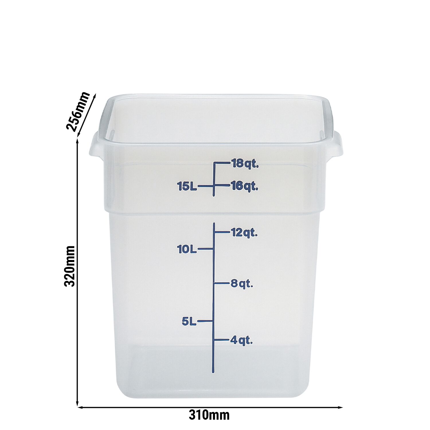 (6 pièces) CAMBRO | CAMSQUARES® – Récipient – 17,2 litres – transparent