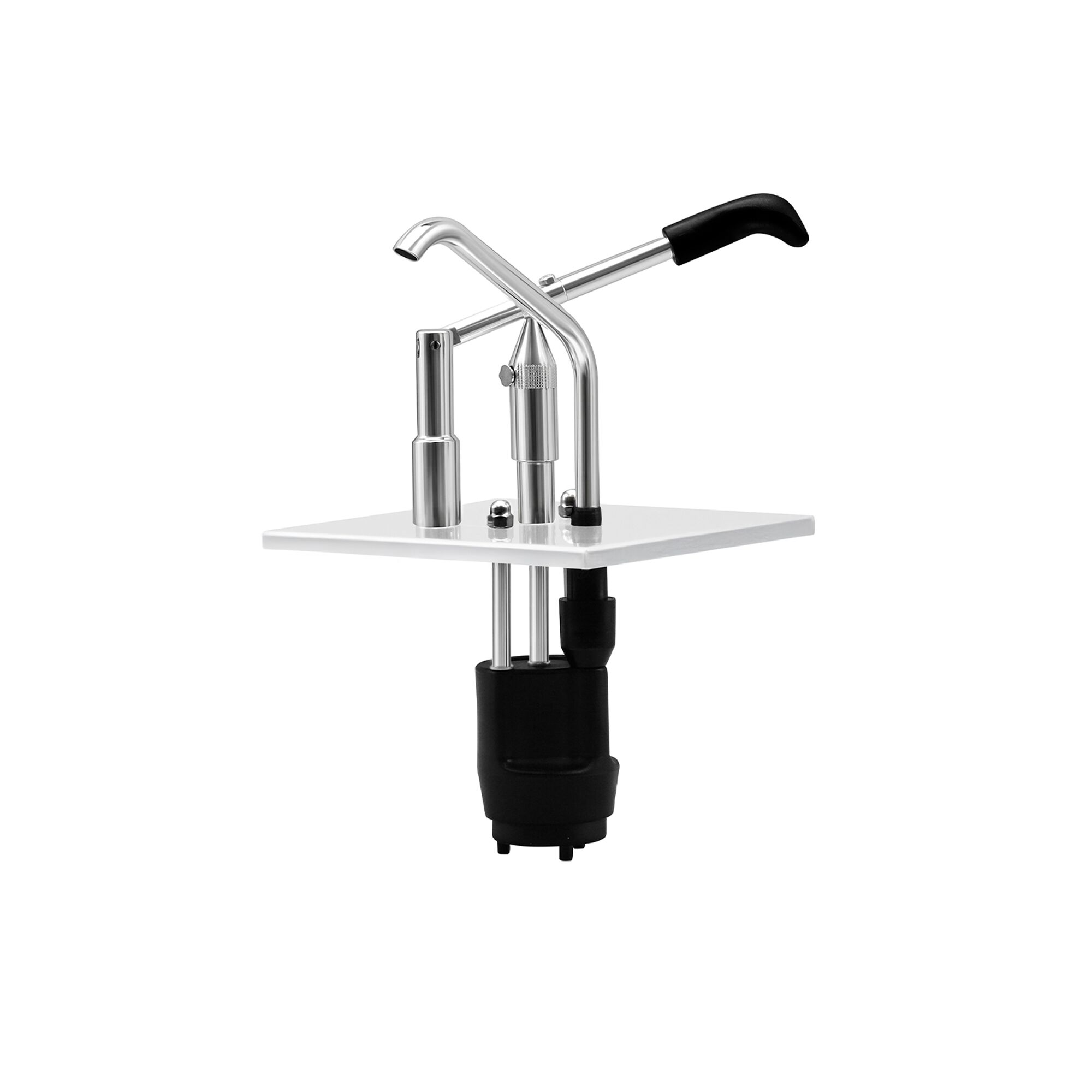 Pompe à sauce - à levier - dosage réglable - compatible avec bac GN GN 1/6 - acier inoxydable 18/10 - 180x350/390mm