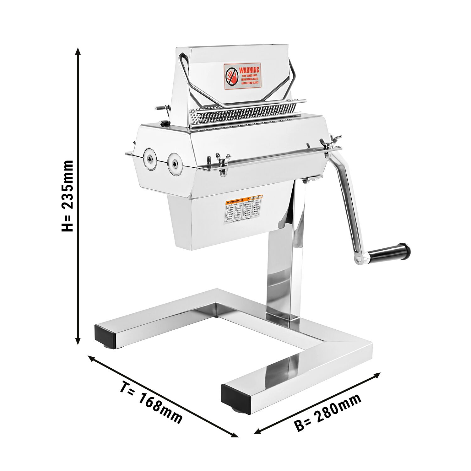 Manual Meat Tenderiser Machine - stainless steel - Max. cutting width 125mm - 280x168mm
