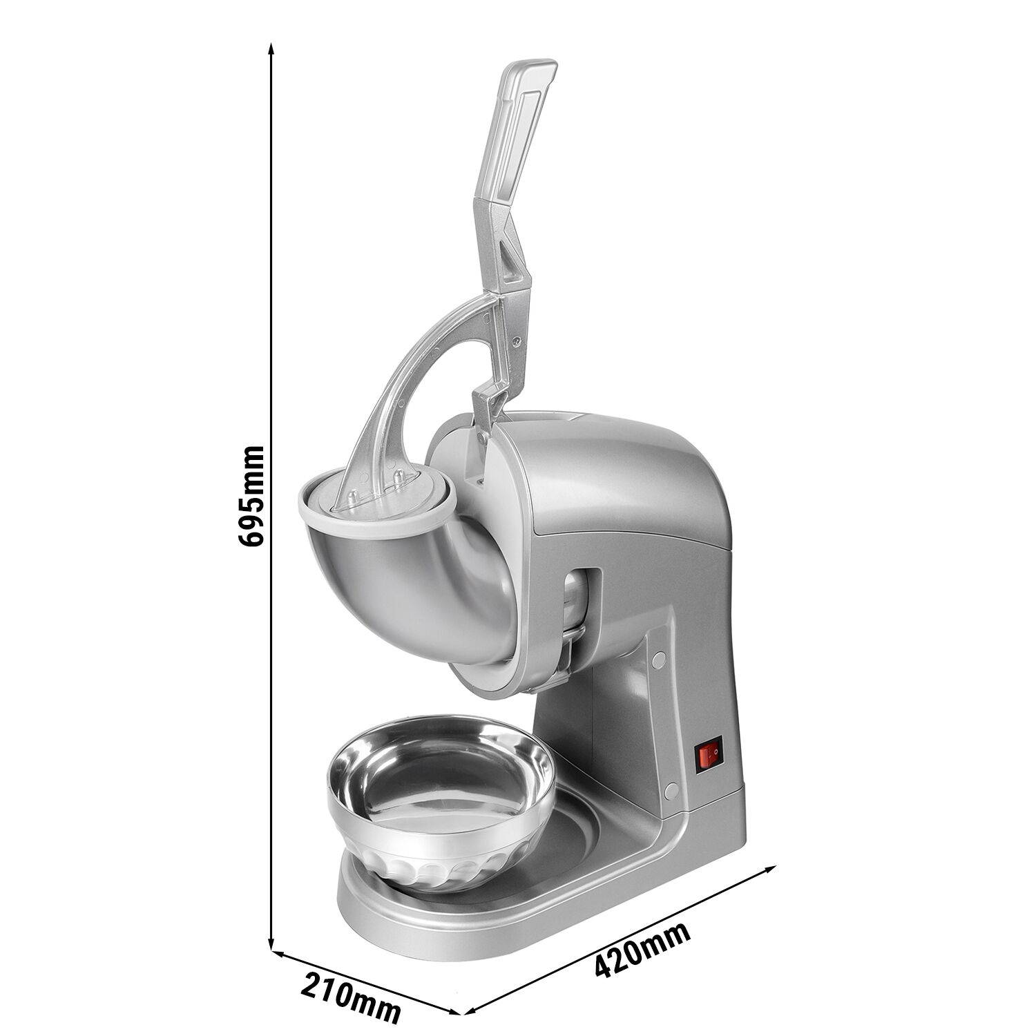 Broyeur à glace - 5,0kg/min - 350W - Acier inoxydable - trémie 1,0kg