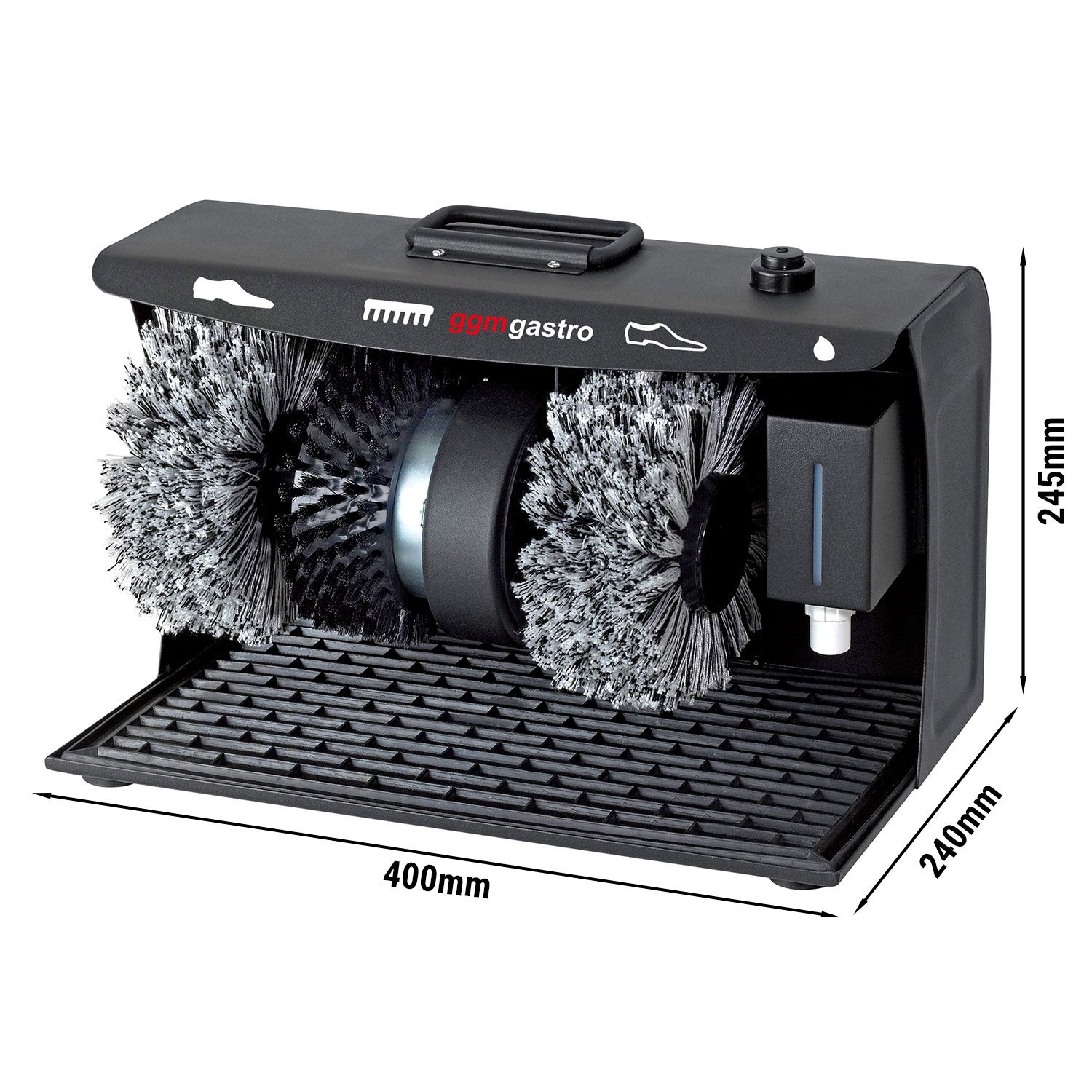 Electric Shoe Shine Machine – 120W - 2 Polishing Brushes - 1 Cleaning Brush - 100 ml Polish Dispenser