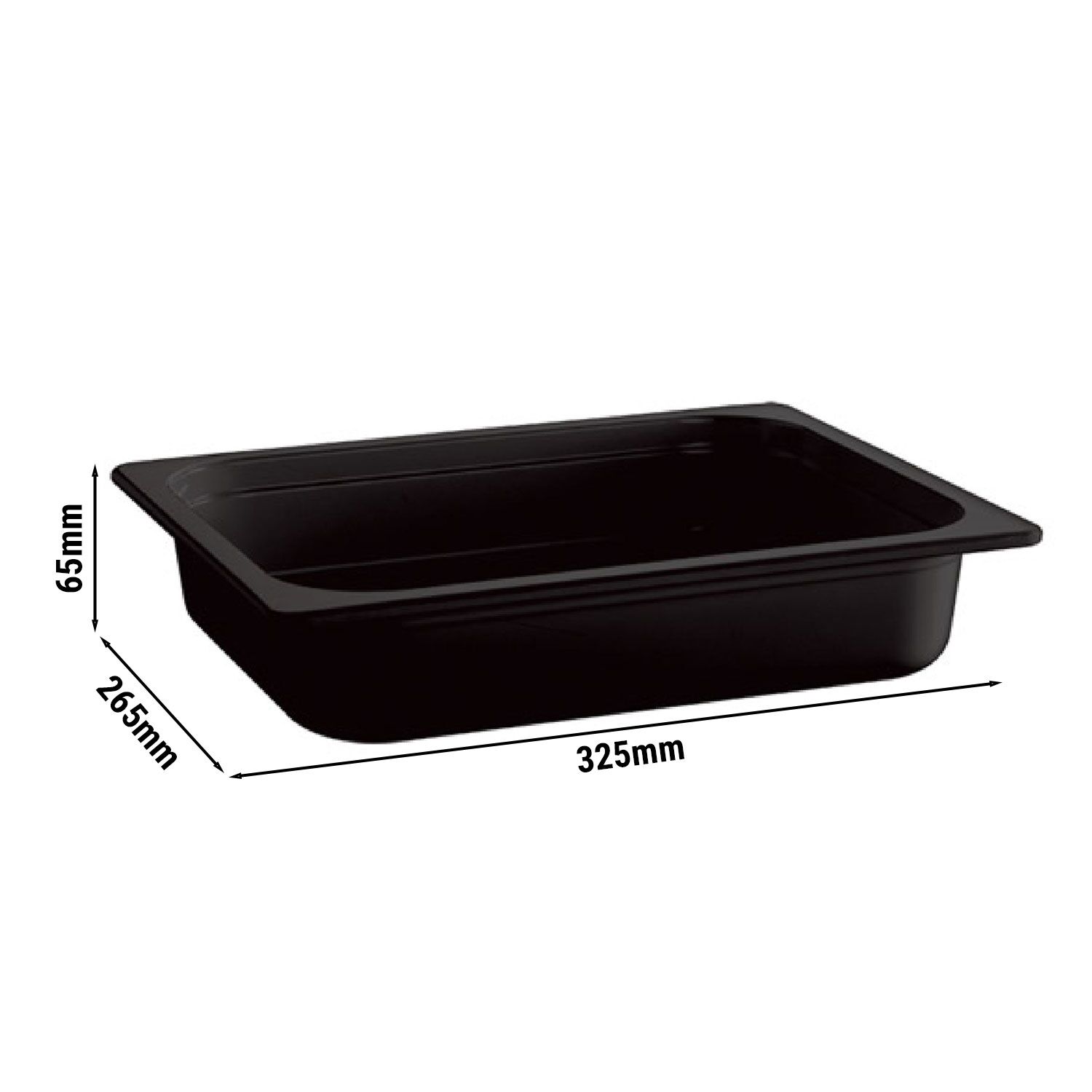 (6 pièces) Bac en mélamine GN 1/2 - ECOLINE - 3,4 litres - Hauteur : 65 mm